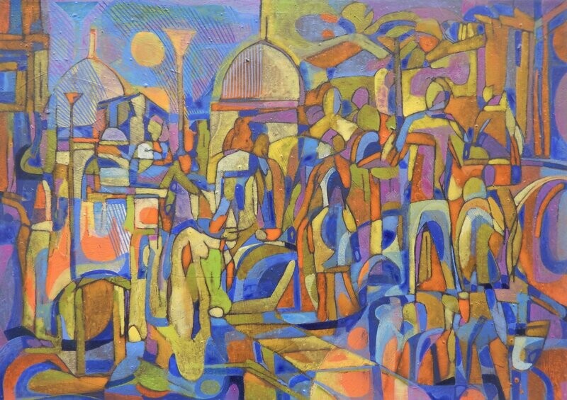 Museumsinsel - Acryilc Painting // Size : ca. 50 x 70 x 2 cm, Museumsinsel - Acryilc Painting // Size : ca. 50 x 70 x 2 cm,