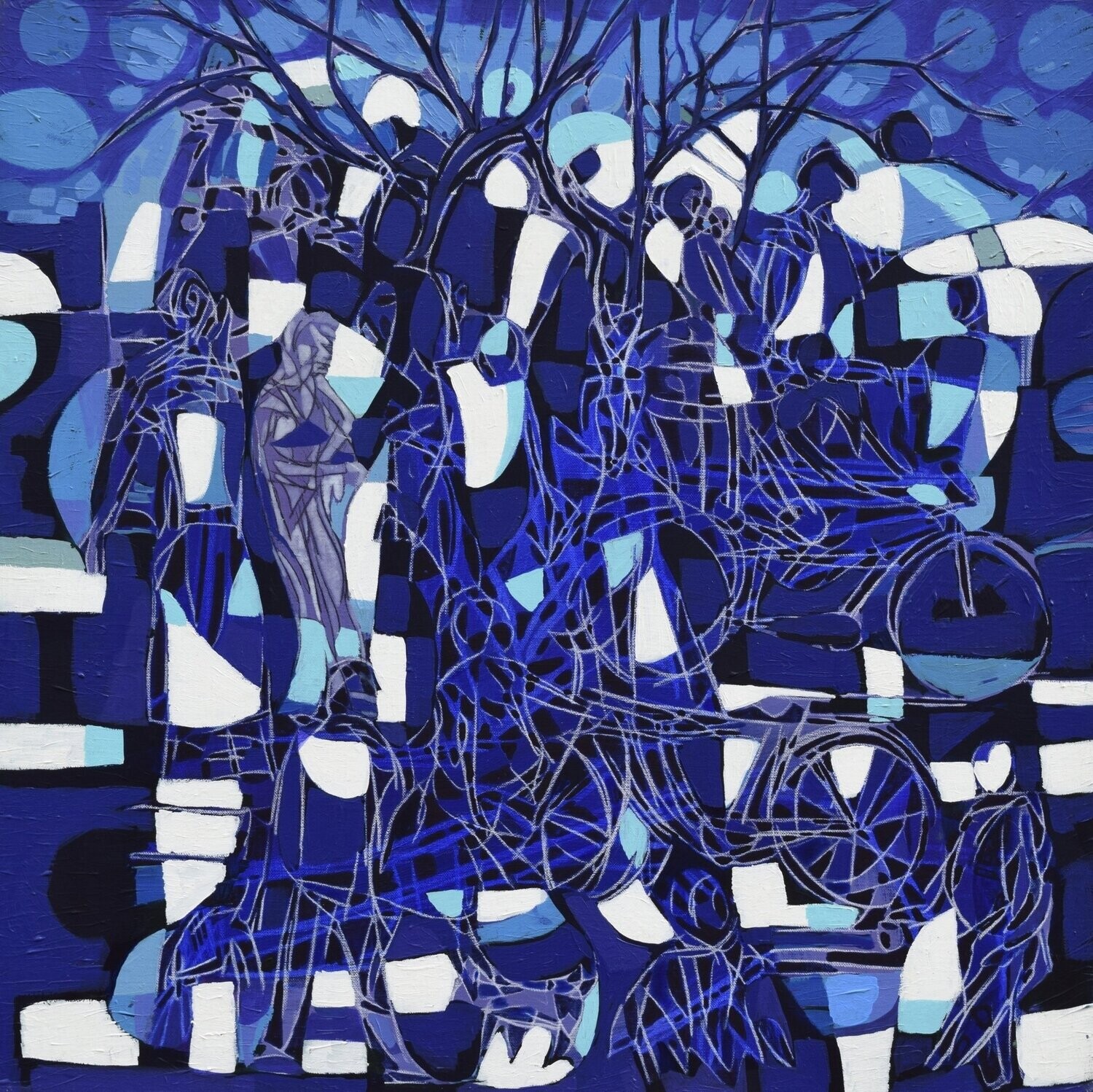 City Blue,  Acryilc  on the canvas. /  Figurative , Light as Form // Size : ca. 80 x 80 x 2 cm,
