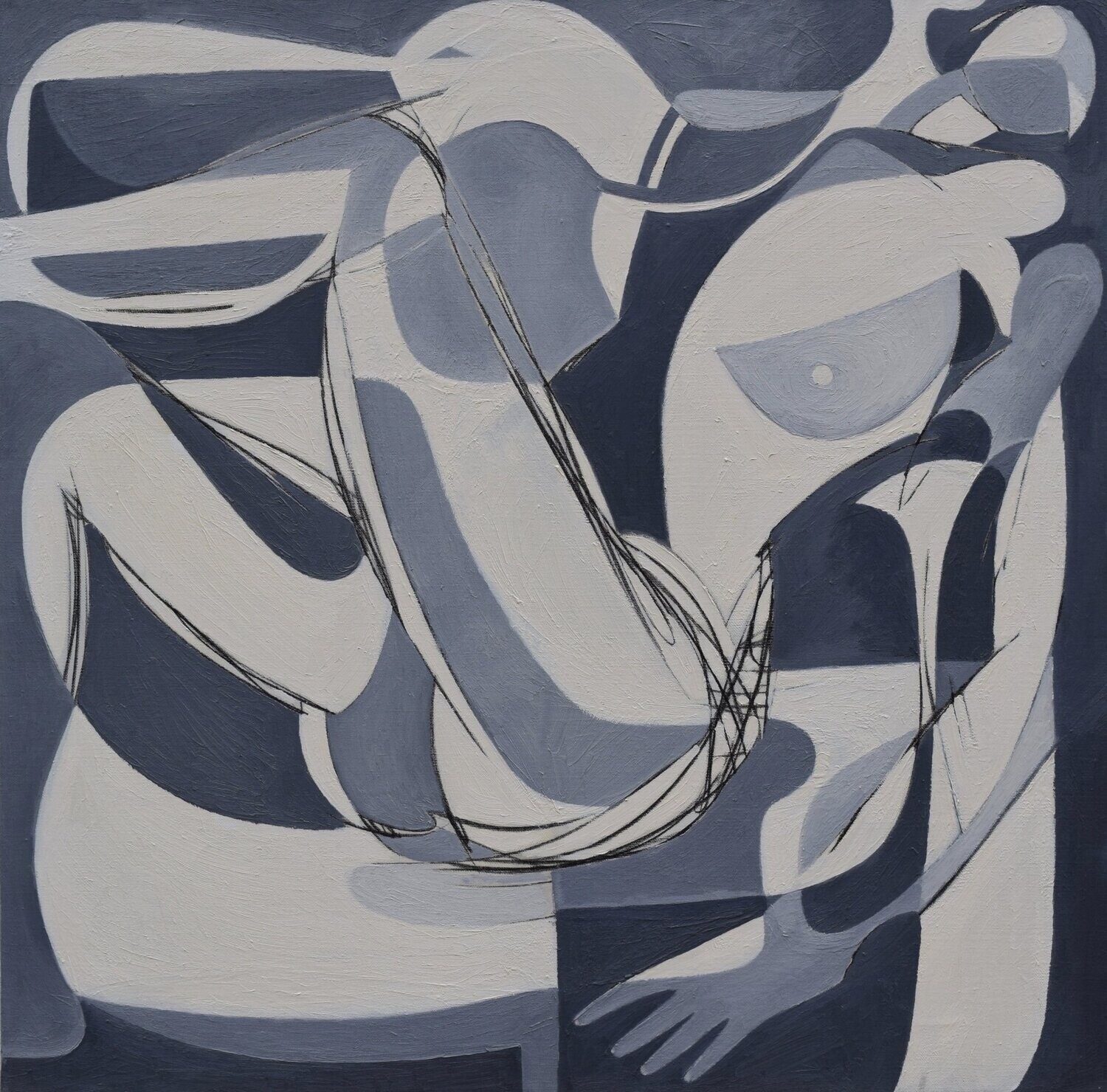 City,  Acryilc  on the canvas. /  Figurative , Light as Form // Size : ca. 80 x 80 x 2 cm,