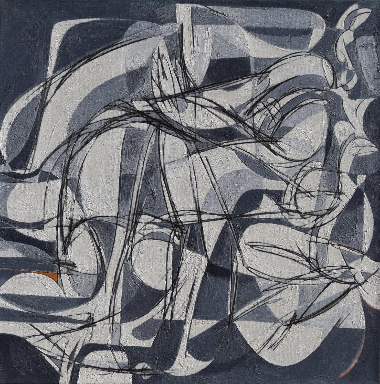 City  Gray , Oil on the canvas. /  Figurative , Light as Form // Size : ca. 80 x 80 x 2 cm,