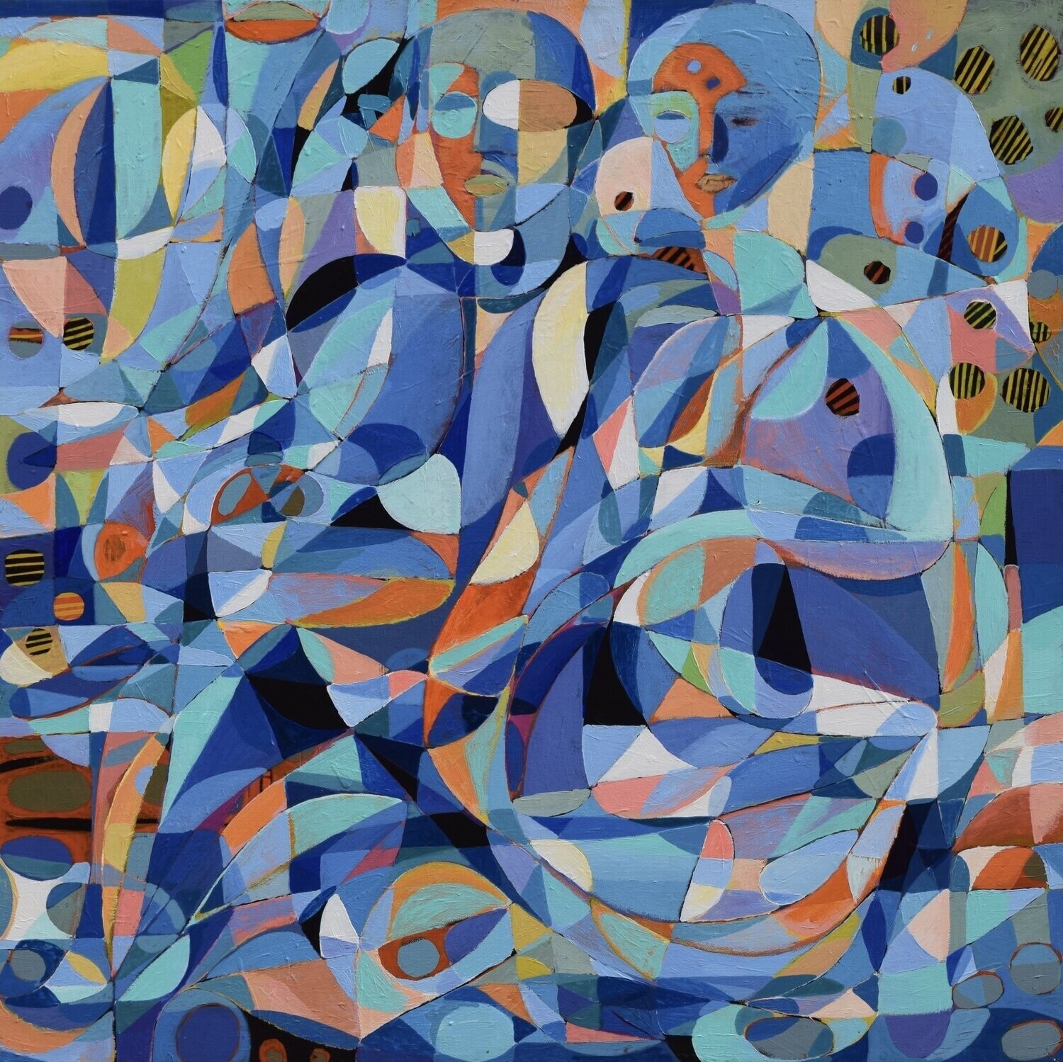 City,  Acryilc  on the canvas. /  Figurative , Light as Form // Size : ca. 80 x 80 x 2 cm,
