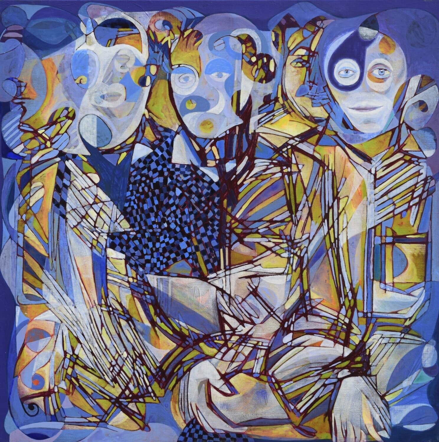 City,  Acryilc  on the canvas. /  Figurative , Light as Form // Size : ca. 80 x 80 x 2 cm,