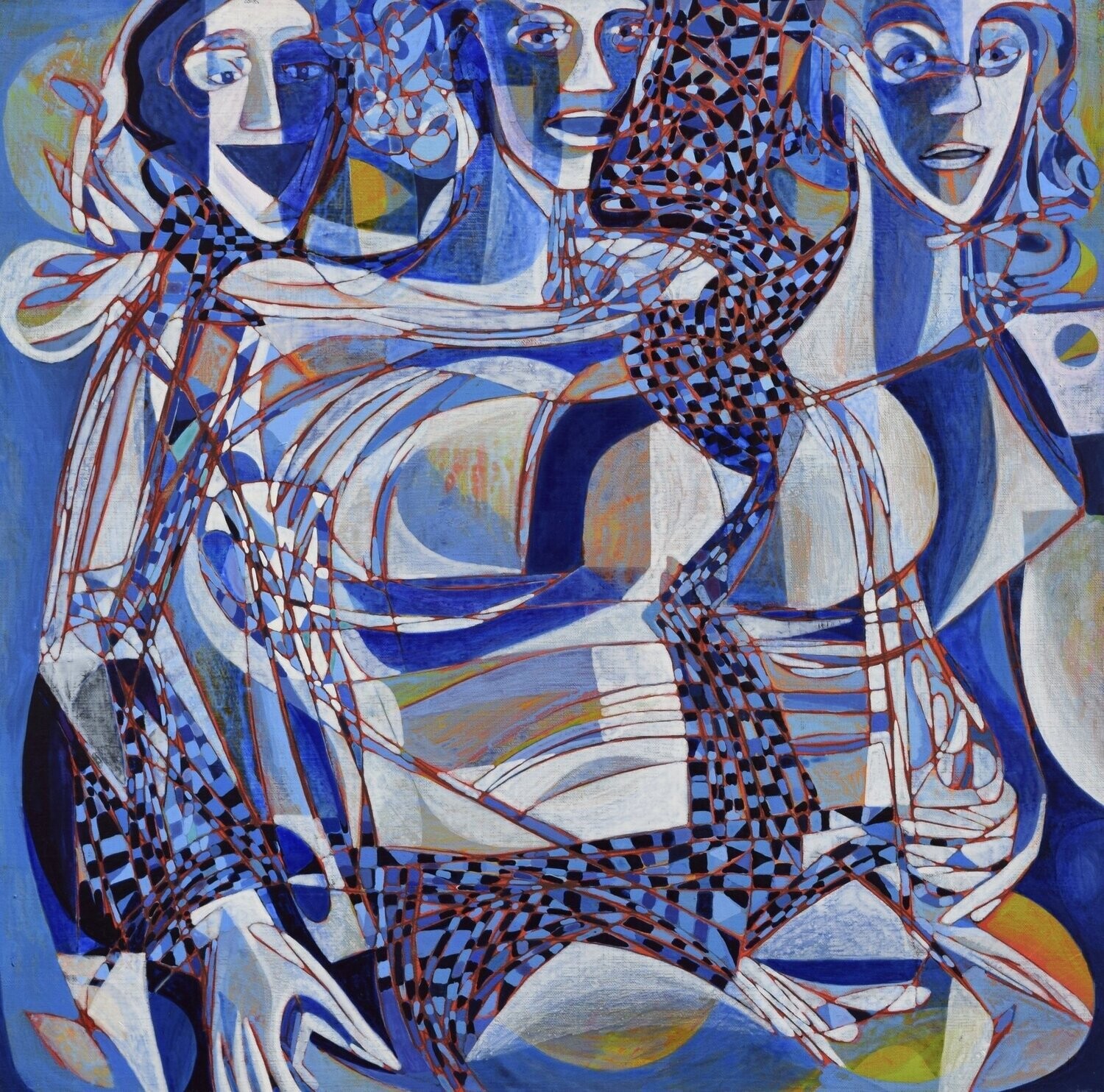 City,  Acryilc  on the canvas. /  Figurative , Light as Form // Size : ca. 80 x 80 x 2 cm,