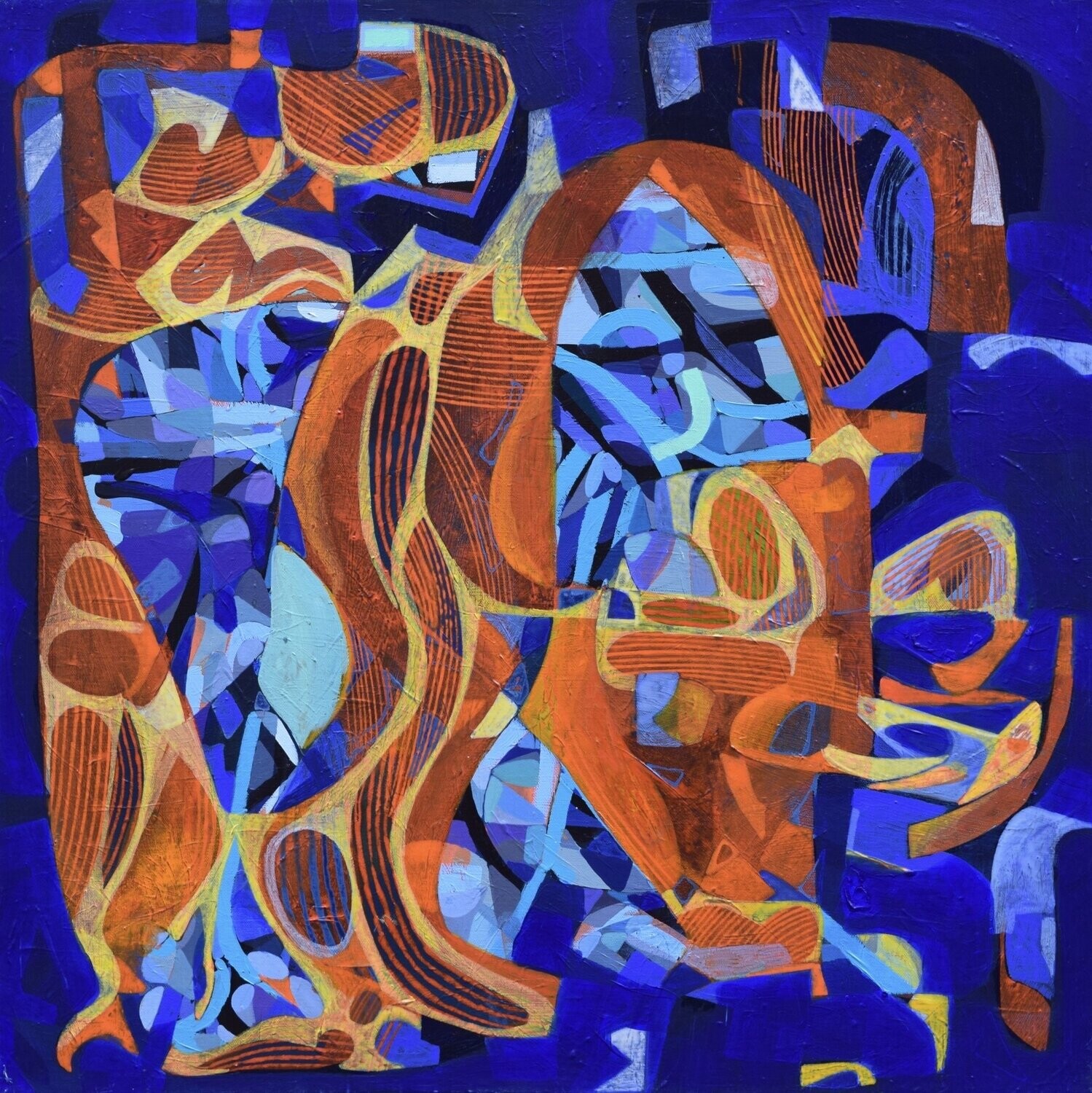 City,  Acryilc  on the canvas. /  Figurative , Light as Form // Size : ca. 80 x 80 x 2 cm,