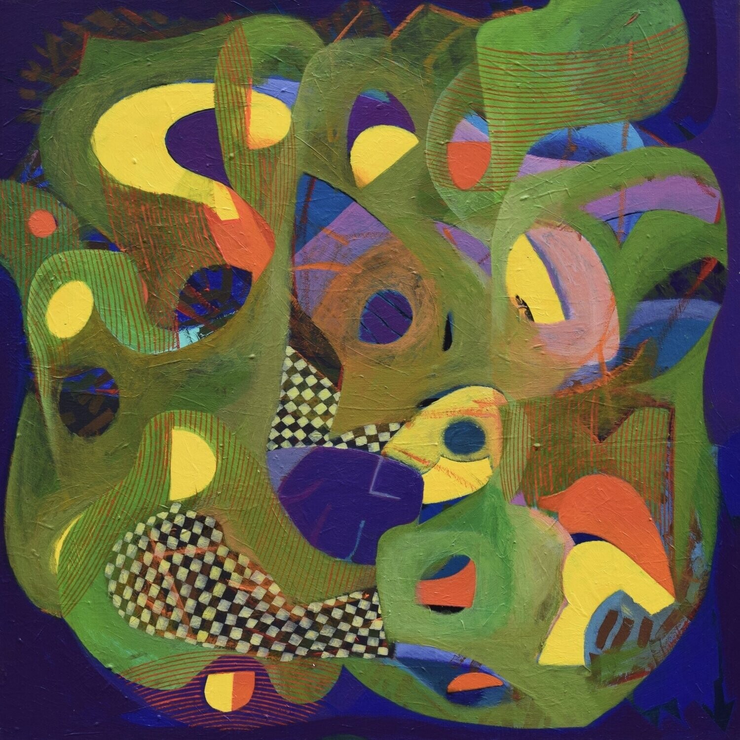 City,  Acryilc  on the canvas. /  Figurative , Light as Form // Size : ca. 80 x 80 x 2 cm,