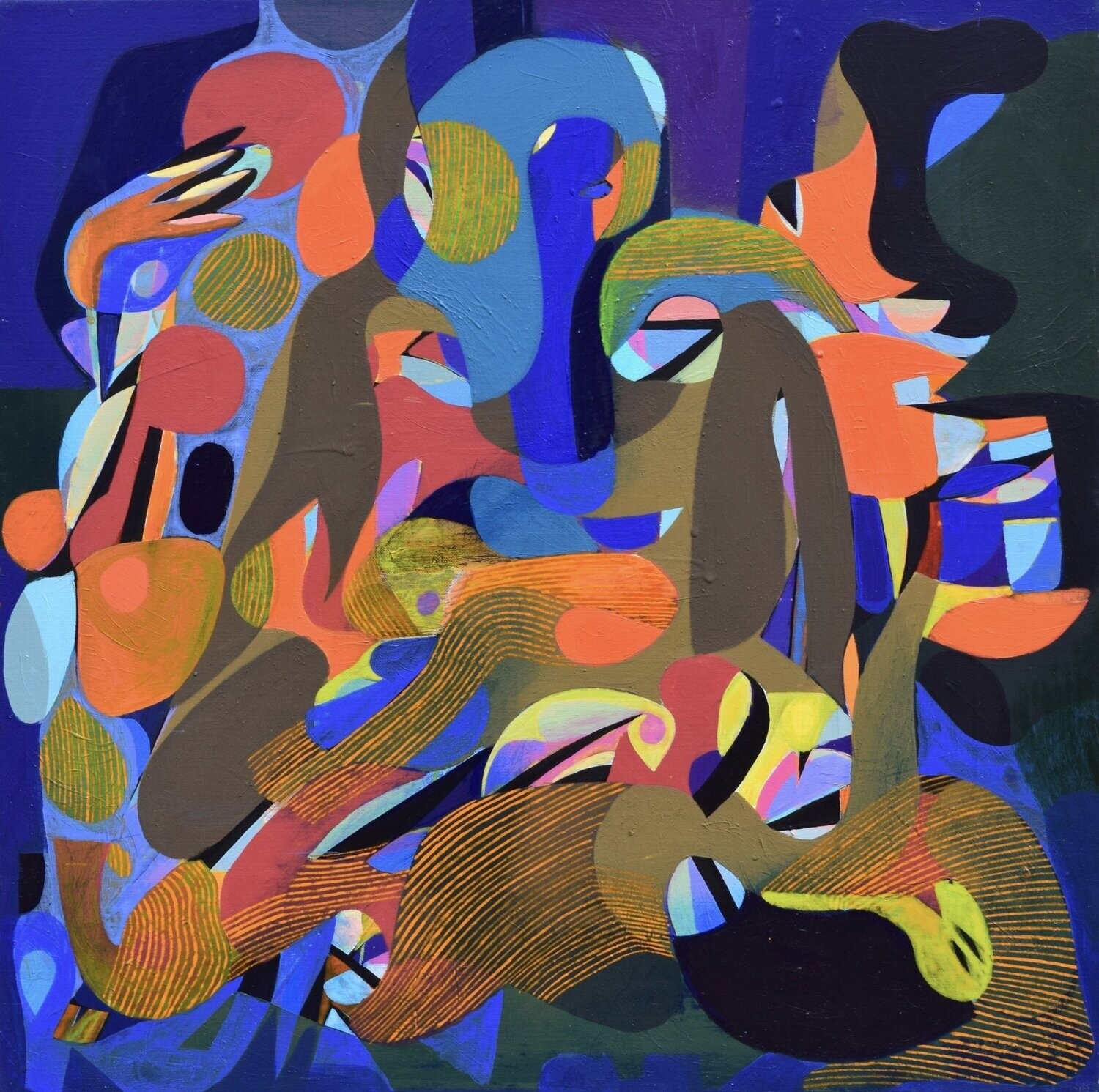 City,  Acryilc  on the canvas. /  Figurative , Light as Form // Size : ca. 80 x 80 x 2 cm,