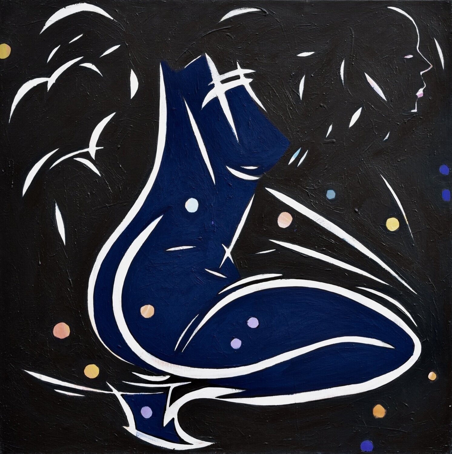 City,  Acryilc  on the canvas. /  Figurative , Light as Form // Size: ca.. 80 x 80 x 2 cm