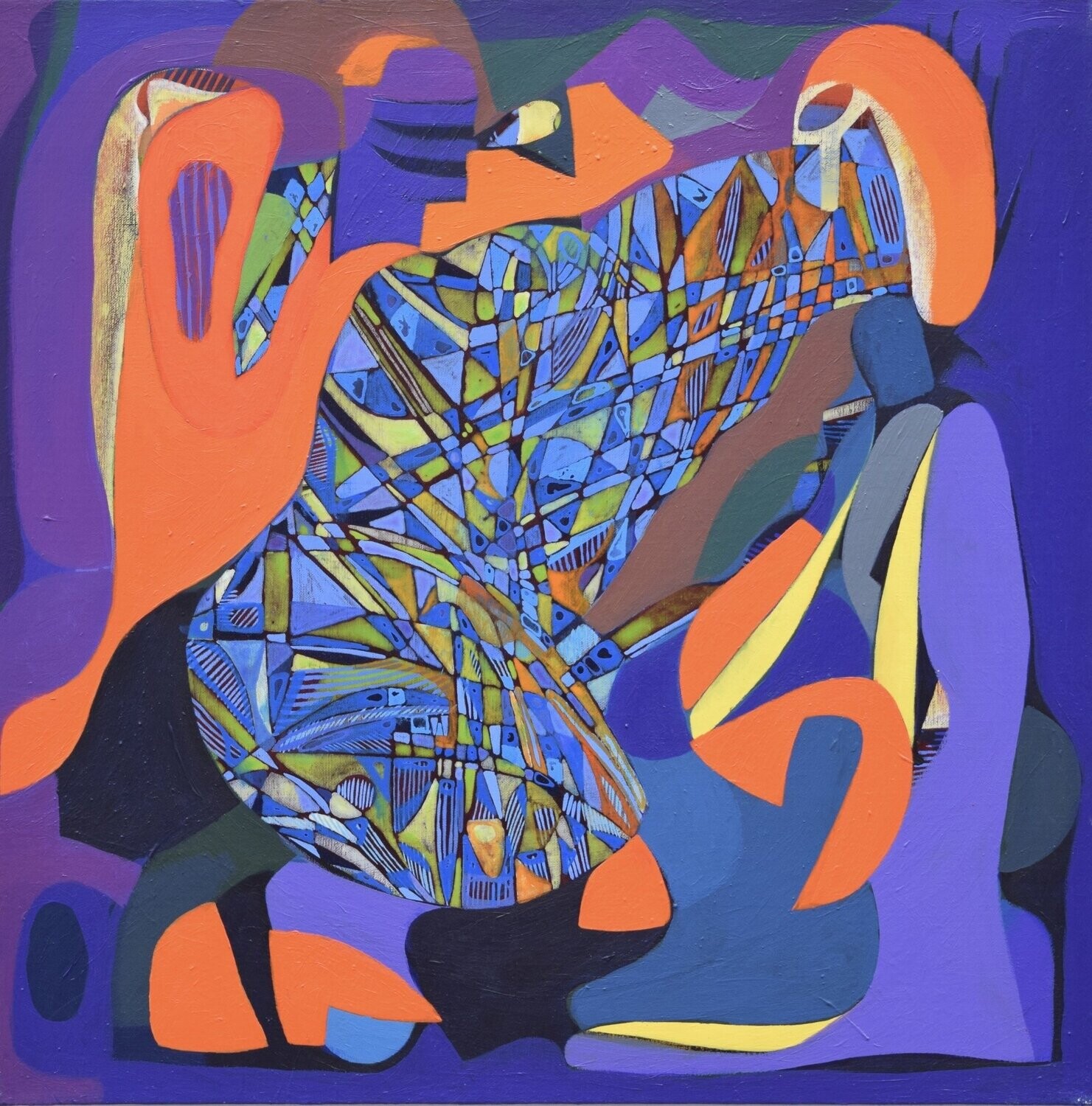 -City,  Acryilc  on the canvas. /  Figurative , Light as Form // Size : ca. 80 x 80 x 2 cm,
