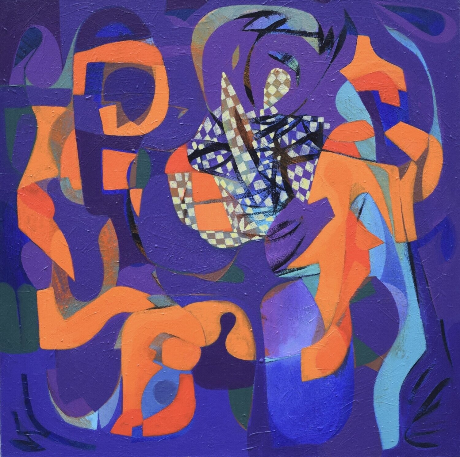 City,  Acryilc  on the canvas. /  Figurative , Light as Form // Size : ca. 80 x 80 x 2 cm,