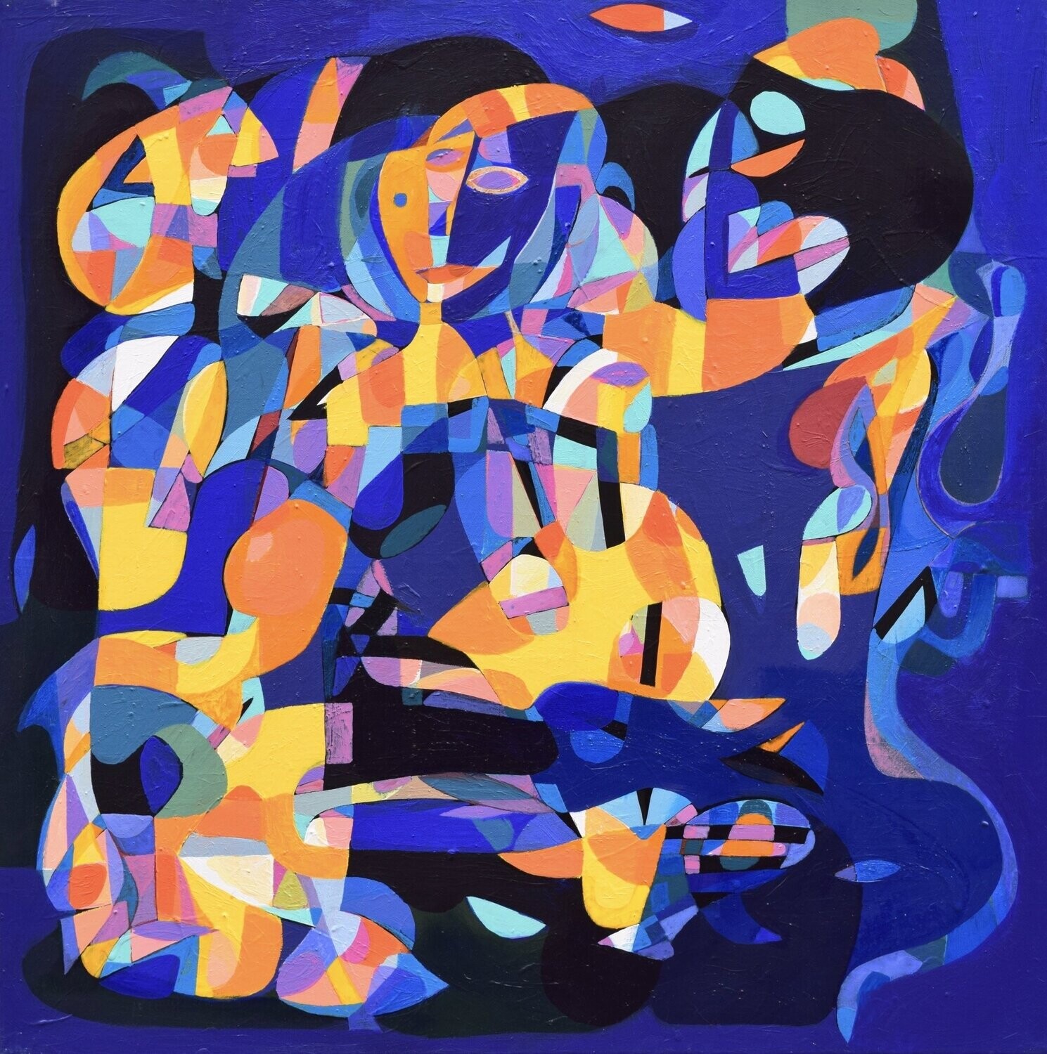 City,  Acryilc  on the canvas. /  Figurative , Light as Form // Size : ca. 80 x 80 x 2 cm,