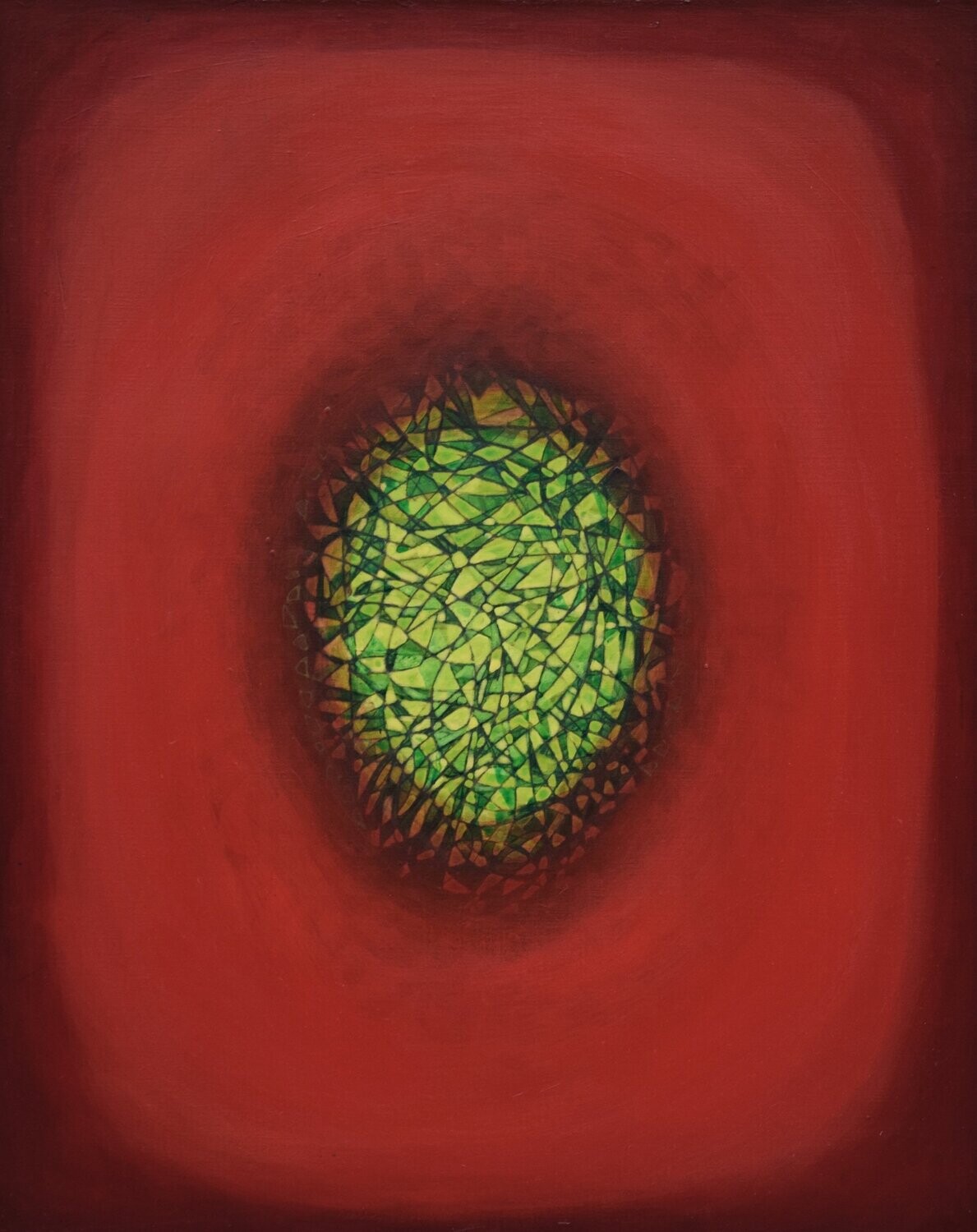 Red world Oriental miniature,  Acryilc  on the canvas // Size : ca. 80 x 100 x 2 cm,