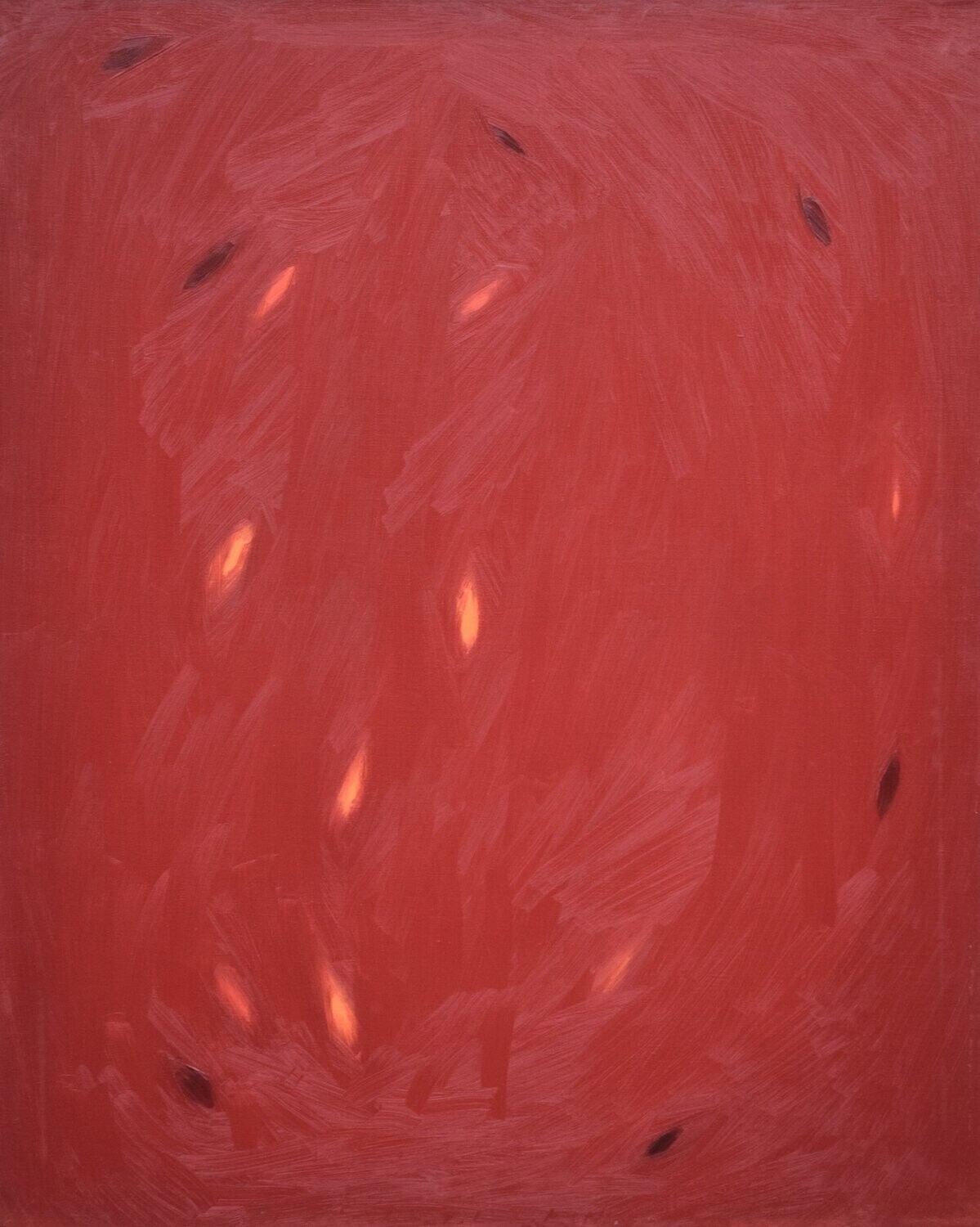 Red world,  Oriental miniature,  Oil  on the canvas // Size : ca. 80 x 100 x 2 cm,