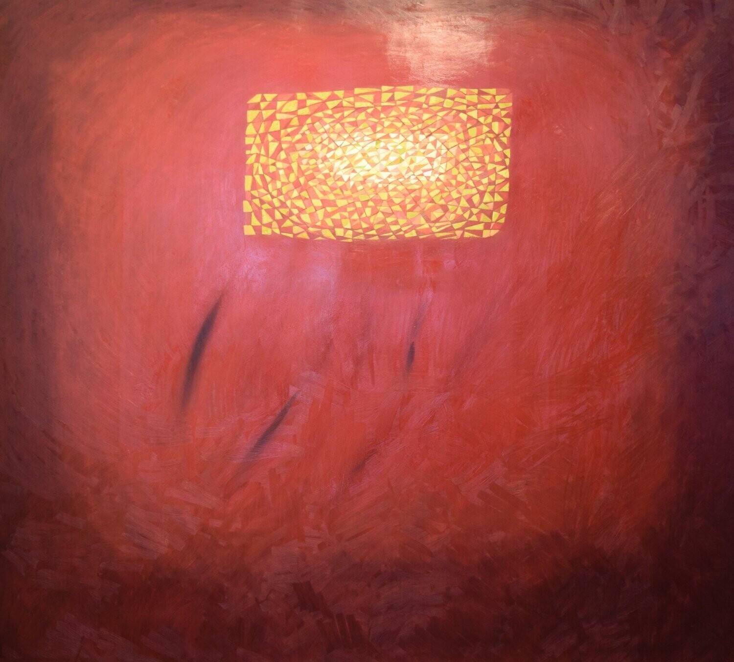 Red world  , Oil Painting / Light as form Abstract  // Size : ca. 200 x 220 x 4 cm,