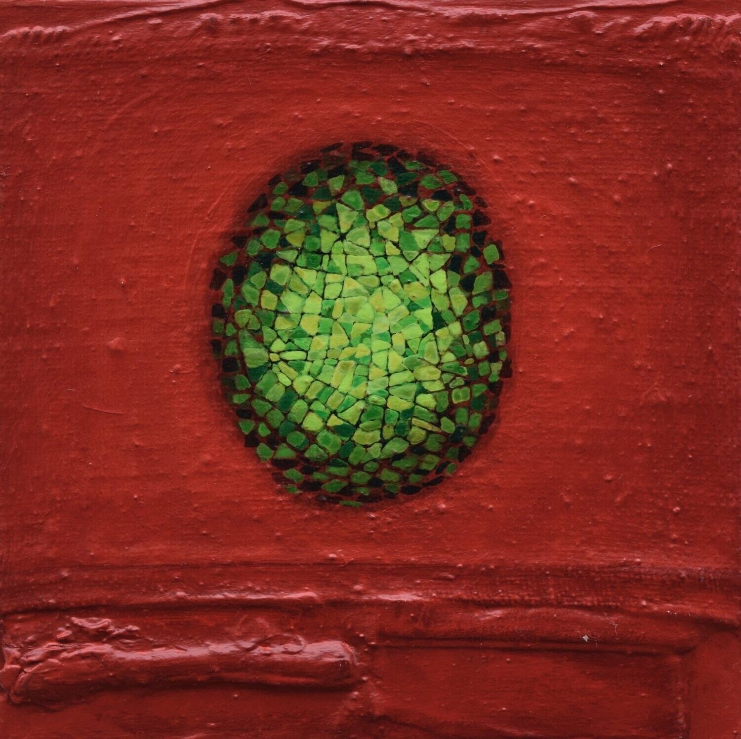 Red world Oriental miniature,  Acryilc  on the canvas // Size : ca. 40 x 40 x 2 cm,