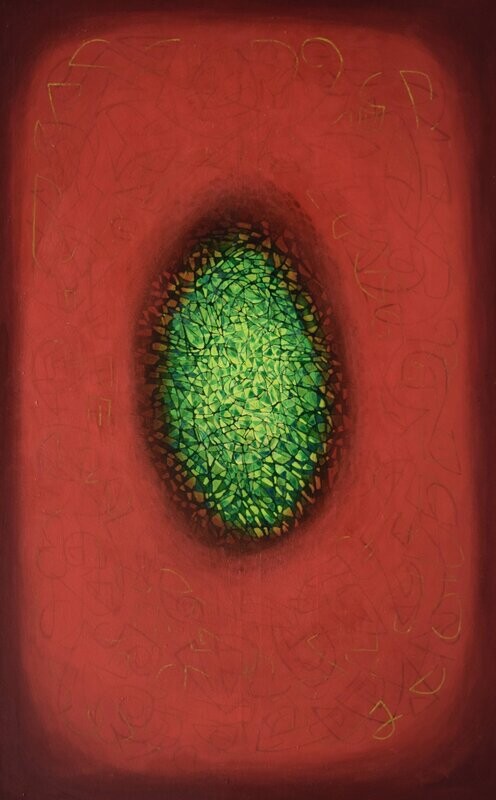 Red world, Oriental miniature, Acryilc on the canvas // Size : ca. 80 x 120 x 2 cm, Red world, Oriental miniature, Acryilc on the canvas // Size : ca. 80 x 120 x 2 cm,
