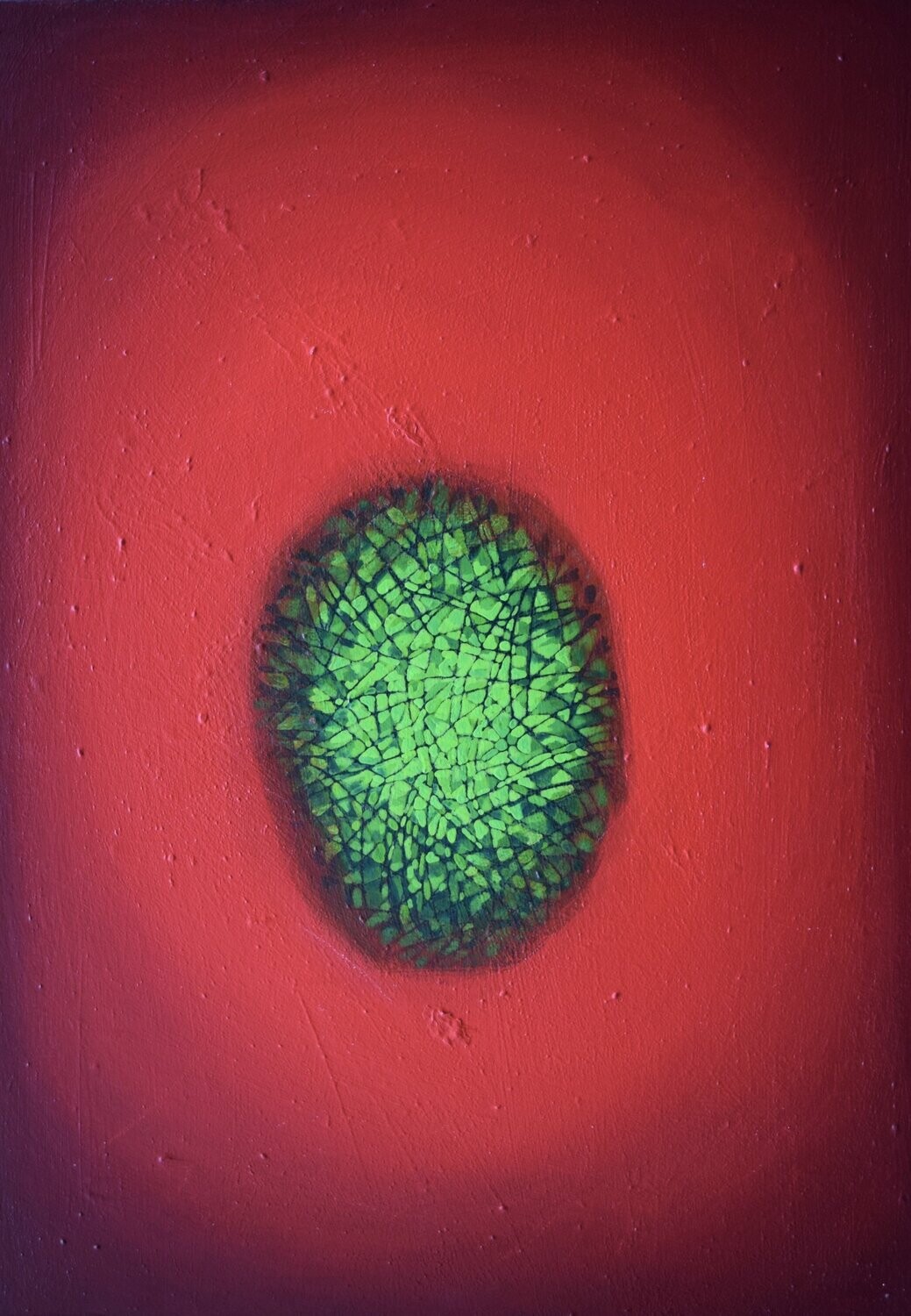 Red world,  Oriental miniature,  Acryilc  on the canvas // Size : ca.. 50 x 70 x 2 cm,