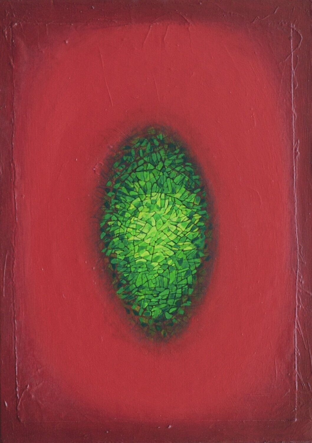 Red world,  Oriental miniature,  Acryilc  on the canvas // Size : ca. 70 x 100 x 2 cm,