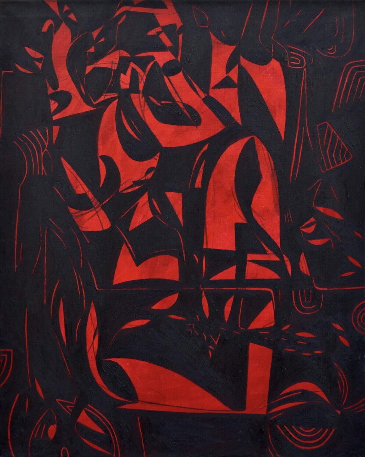 Oil Painting / Light as form Abstract Figurative Painting  // Size: ca.. 80 x 100 x 2 cm