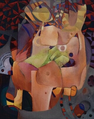 Oil Painting / Light as form Abstract Figurative Painting / / Size: ca.. 80 x 100 x 2 cm