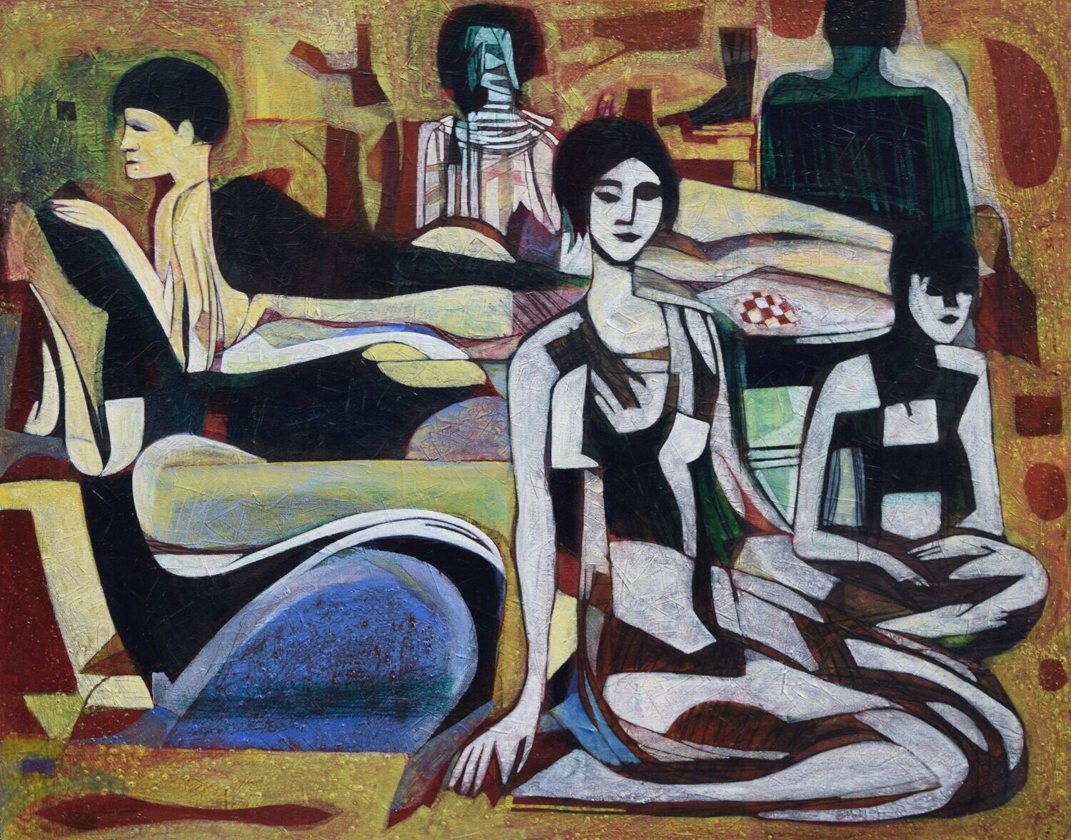 Acrylic Painting / Light as form Abstract Figurative Painting  // Size: ca.. 80 x 100 x 2 cm