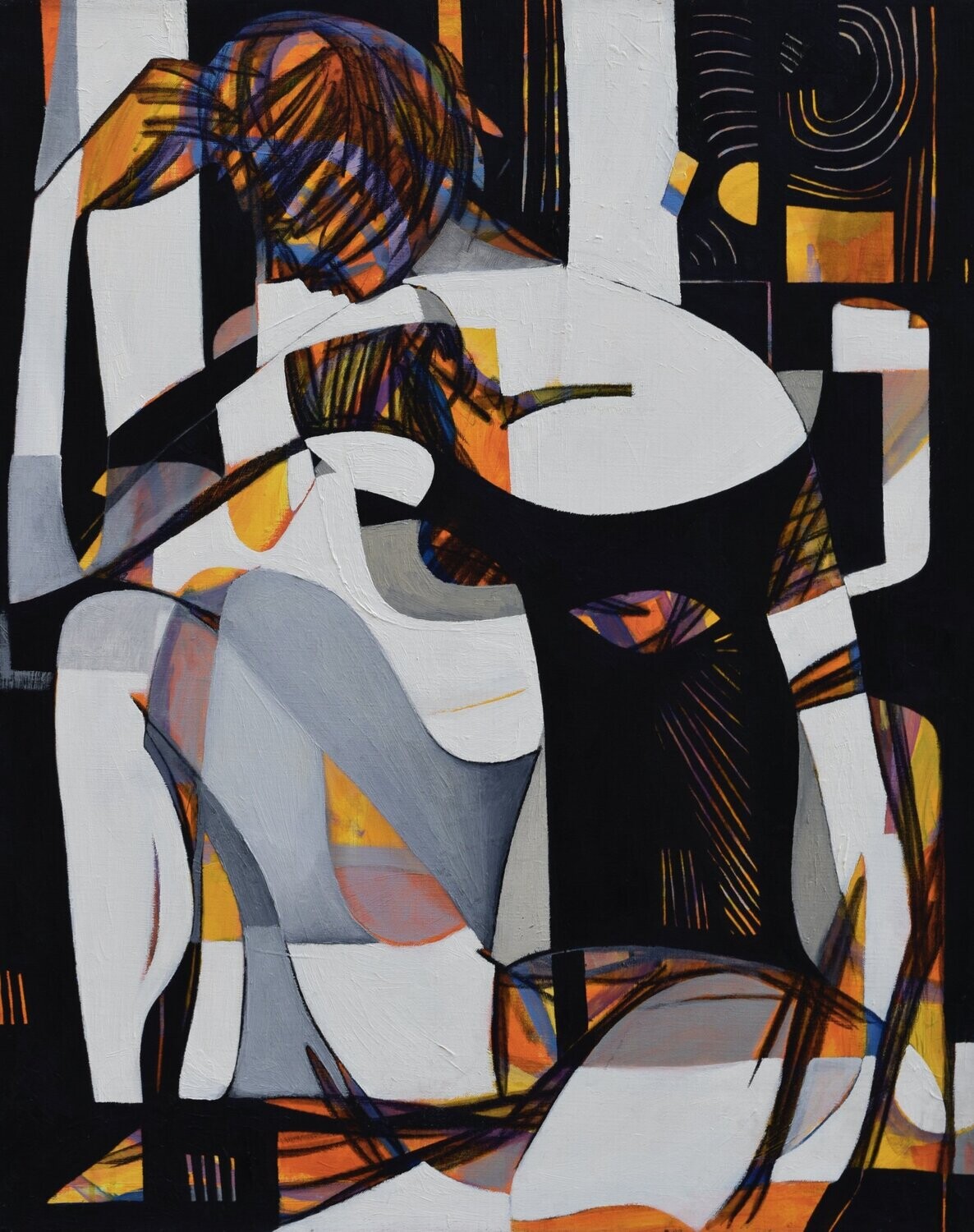 Oil Painting / Light as form Abstract Figurative Painting  // Size: ca.. 80 x 100 x 2 cm
