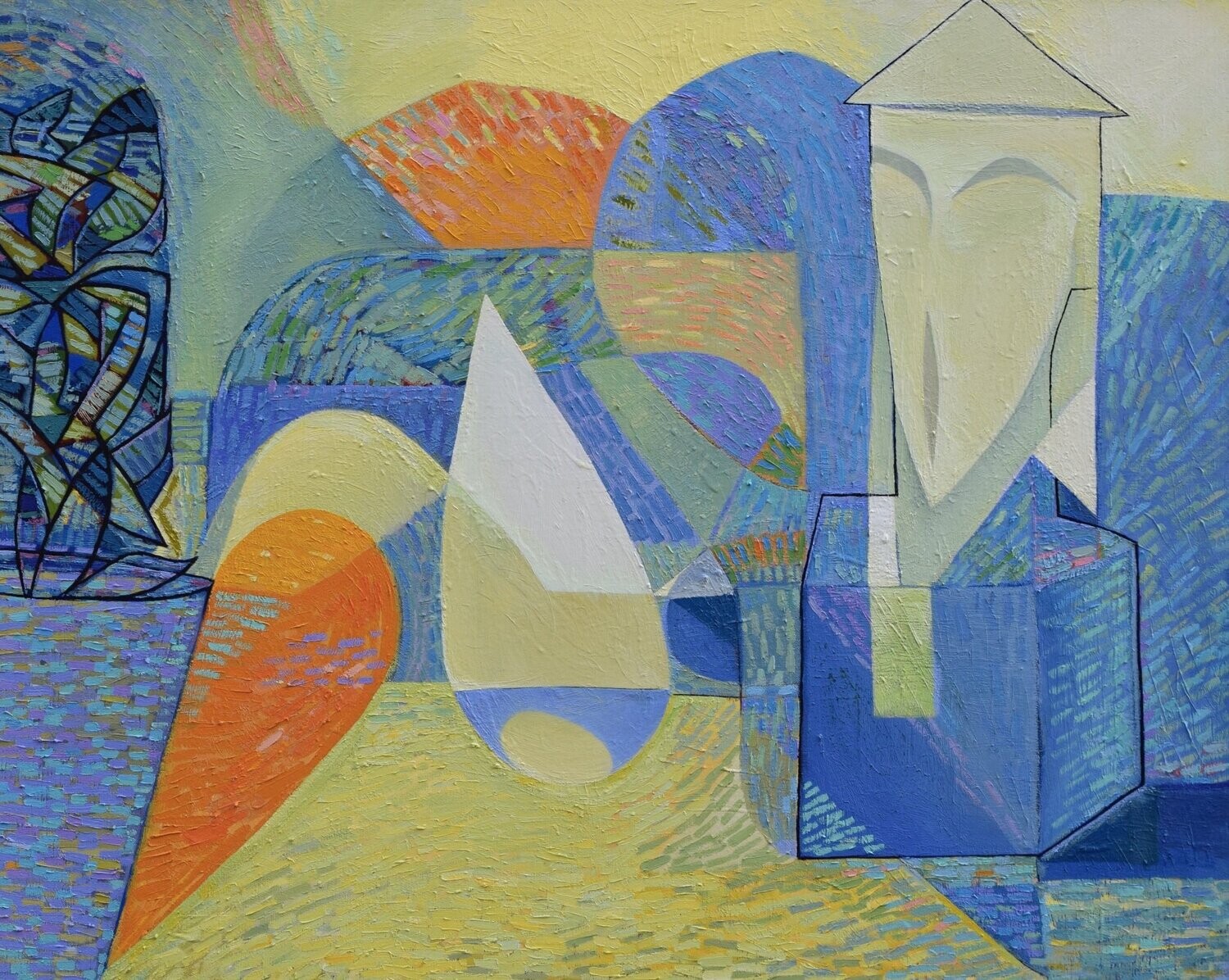 Oil Painting / Light as form Abstract Figurative Painting  // Size: ca.. 80 x 100 x 2 cm