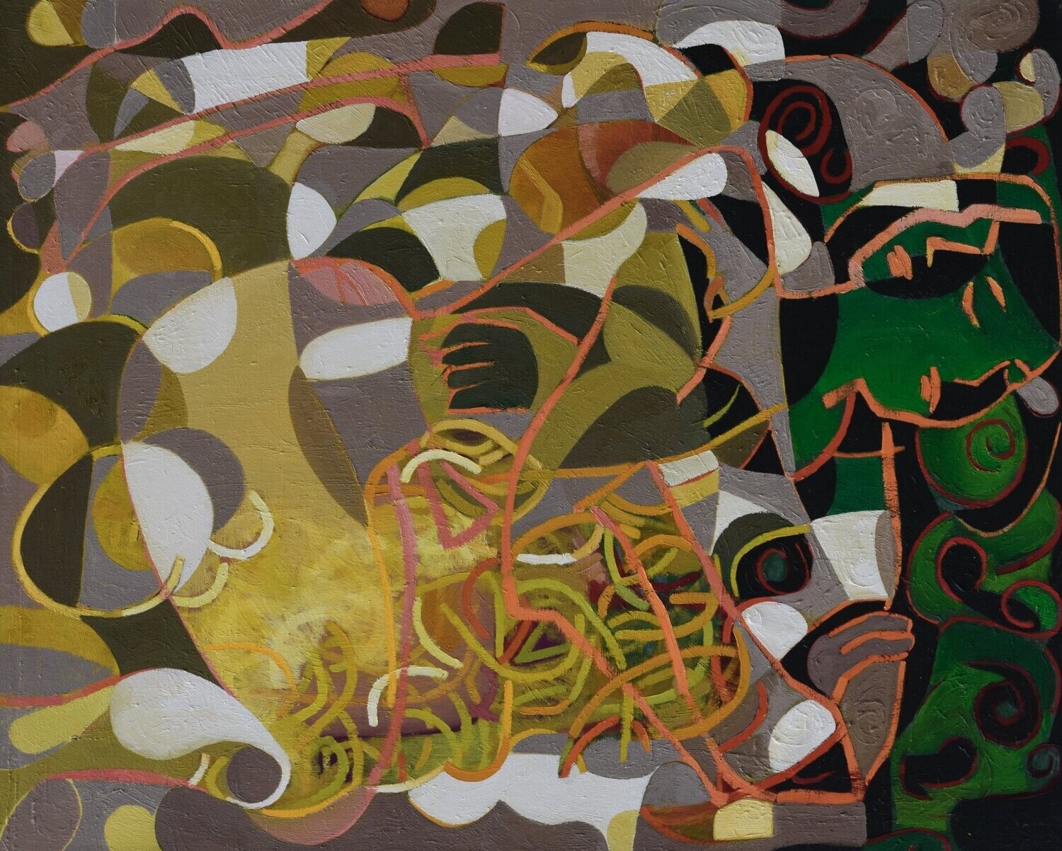 Oil Painting / Light as form Abstract Figurative Painting  // Size: ca.. 80 x 100 x 2 cm