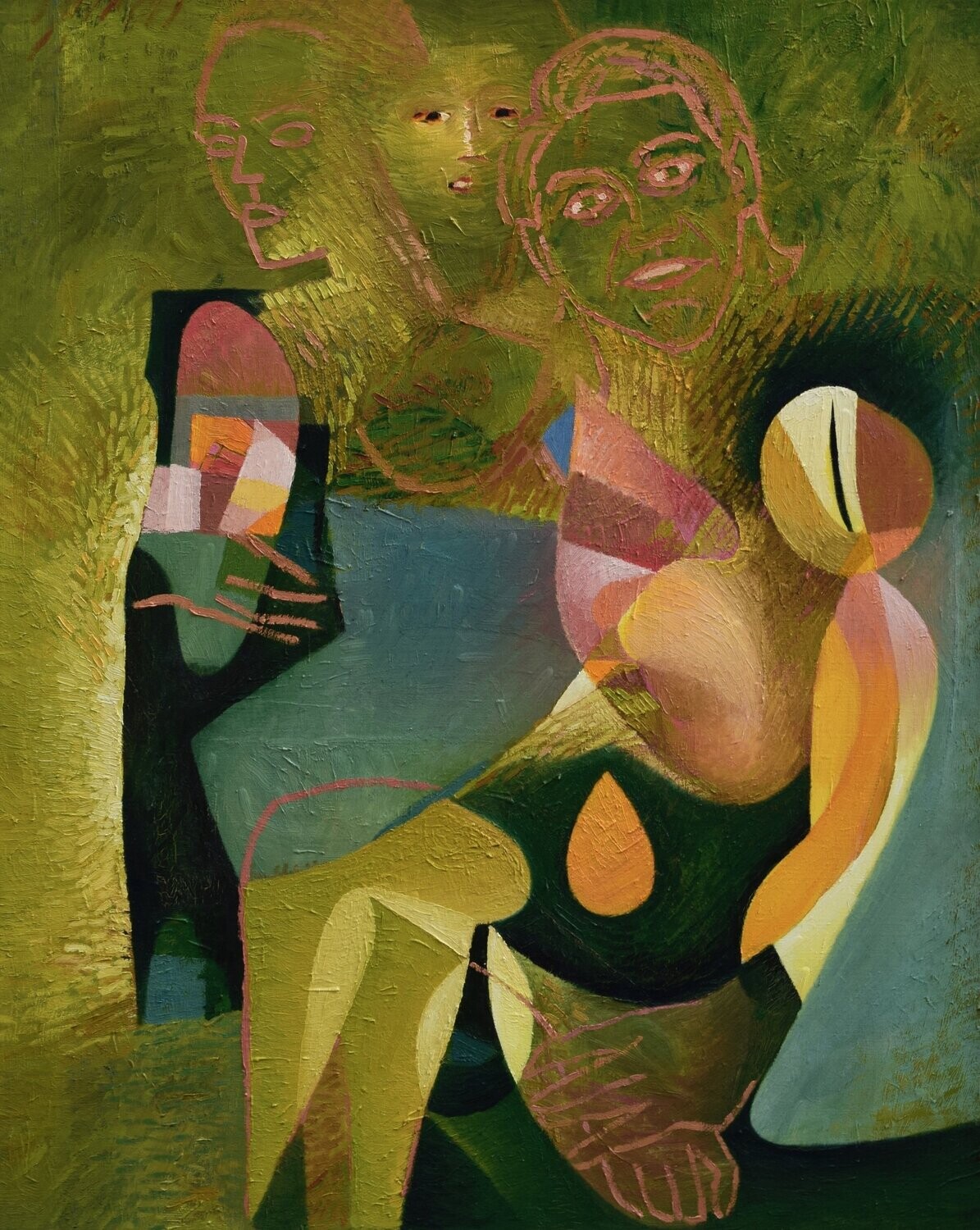 Oil Painting / Light as form Abstract Figurative Painting  // Size: ca.. 80 x 100 x 2 cm