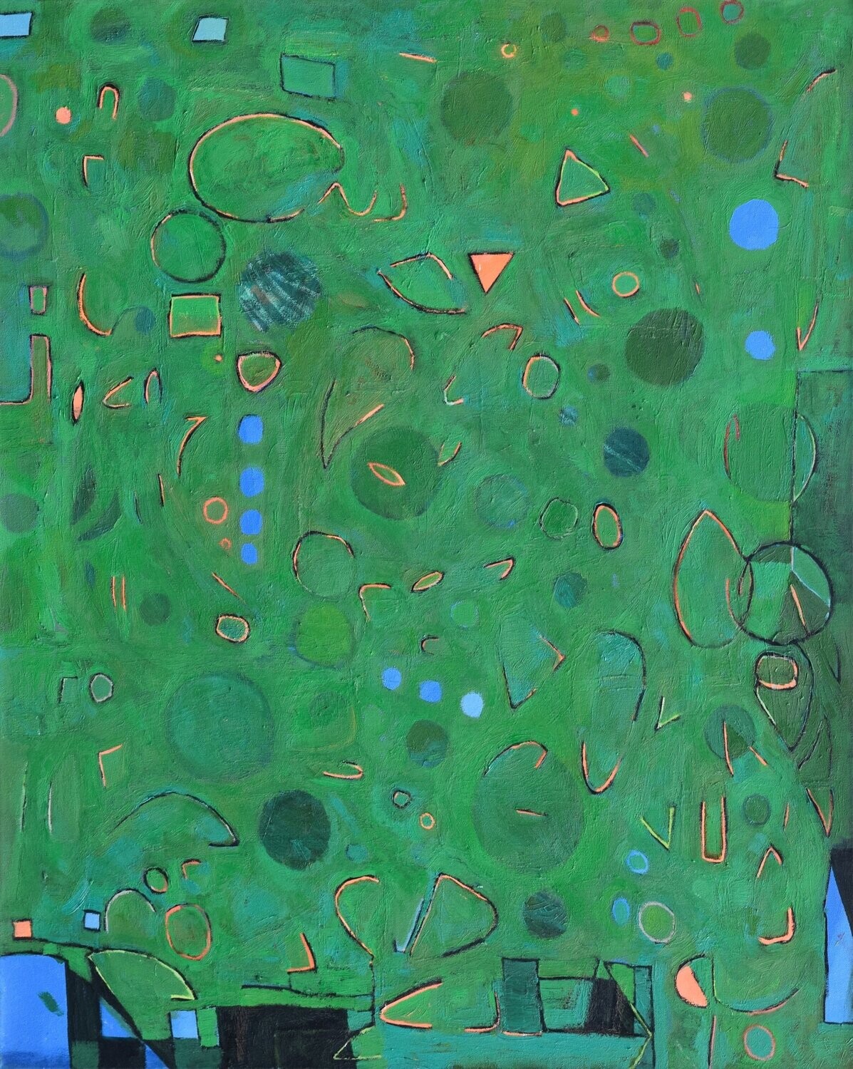 Grun /Oil Painting / Light as form Abstract Figurative Painting  // Size: ca.. 80 x 100 x 2 cm