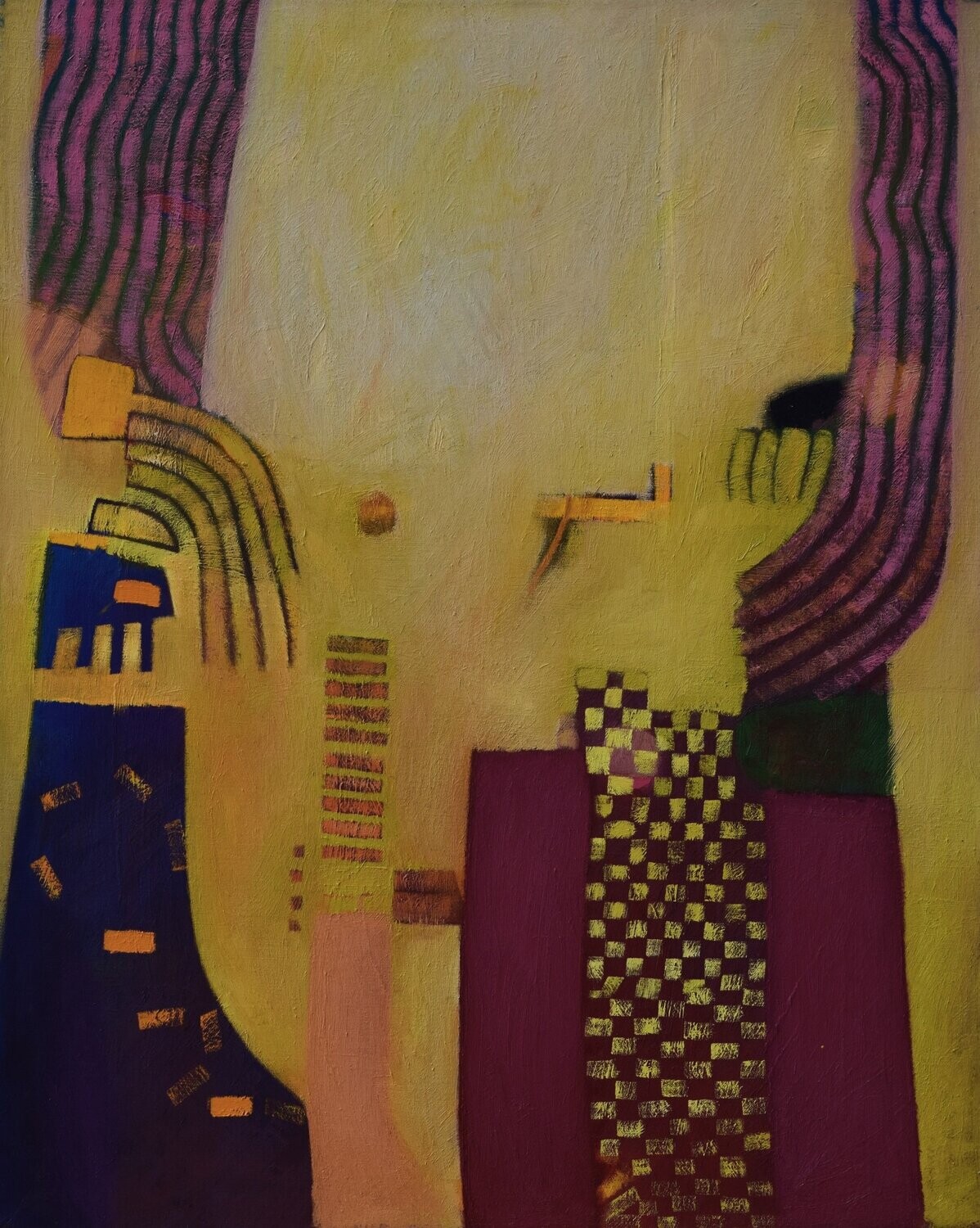 Oil Painting / Light as form Abstract Figurative Painting  // Size: ca.. 80 x 100 x 2 cm
