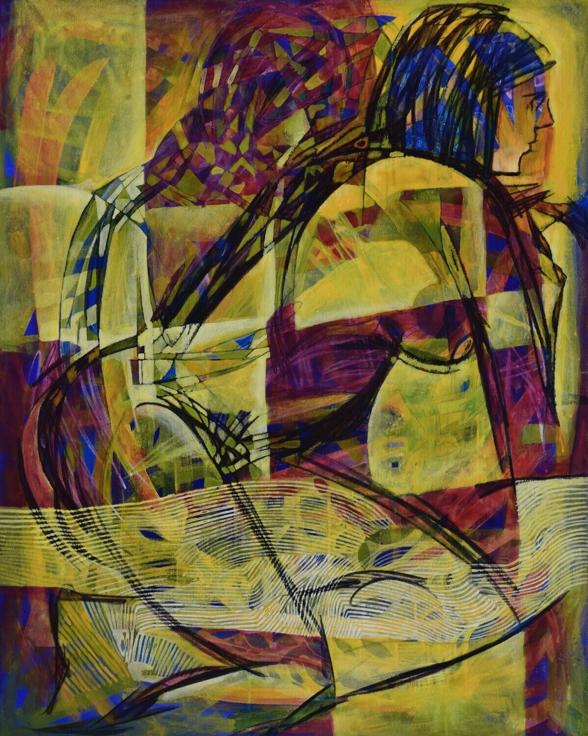 Acrylic Painting / Light as form Abstract Figurative Painting  // Size: ca.. 80 x 100 x 2 cm