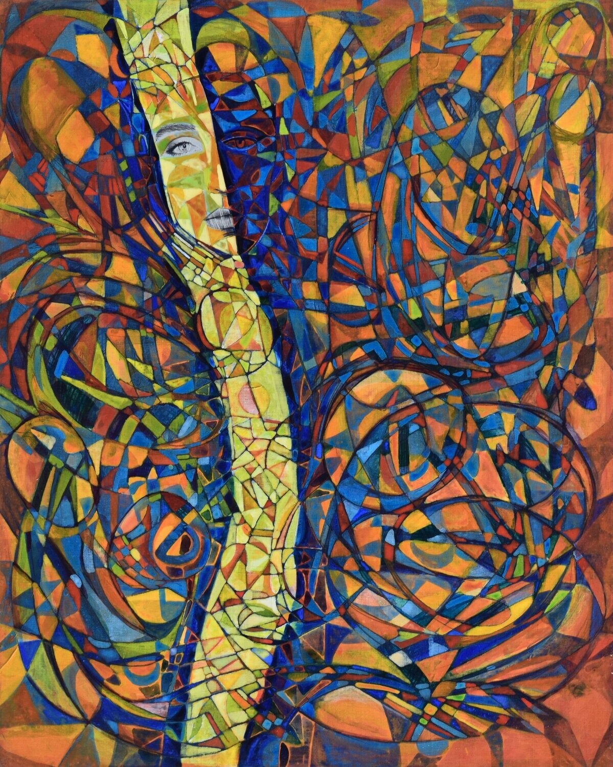 Acrylic / Light as form Abstract Figurative  // Size: ca.. 80 x 100 x 2 cm