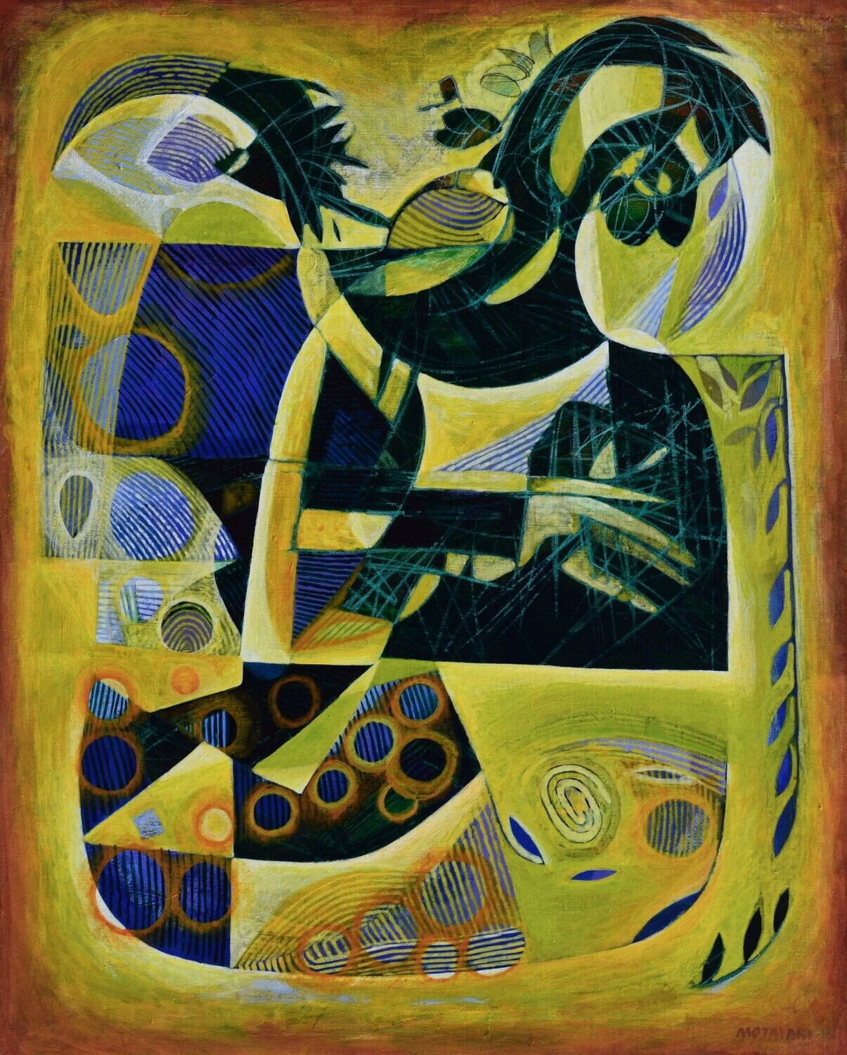 Acrylic  / Light as form Abstract Figurative  // Size: ca.. 80 x 100 x 2 cm