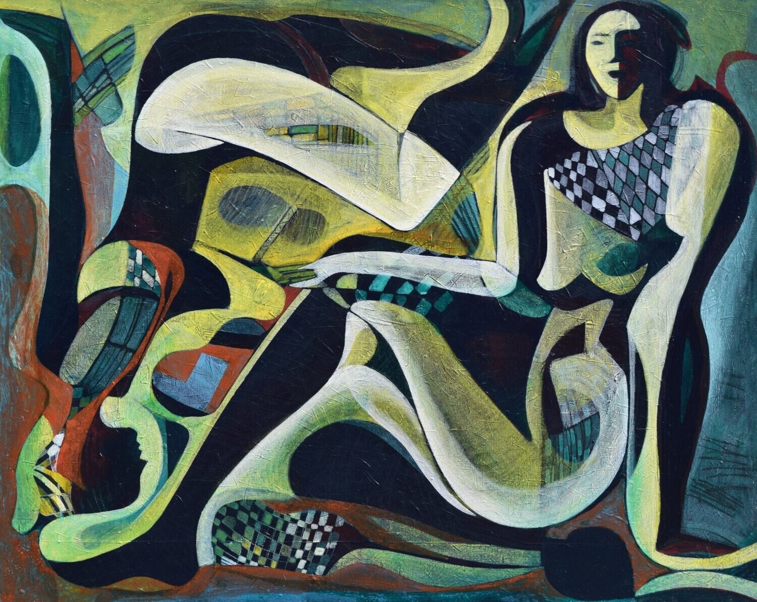 Acrylic / Light as form Abstract Figurative // Size: ca.. 80 x 100 x 2 cm