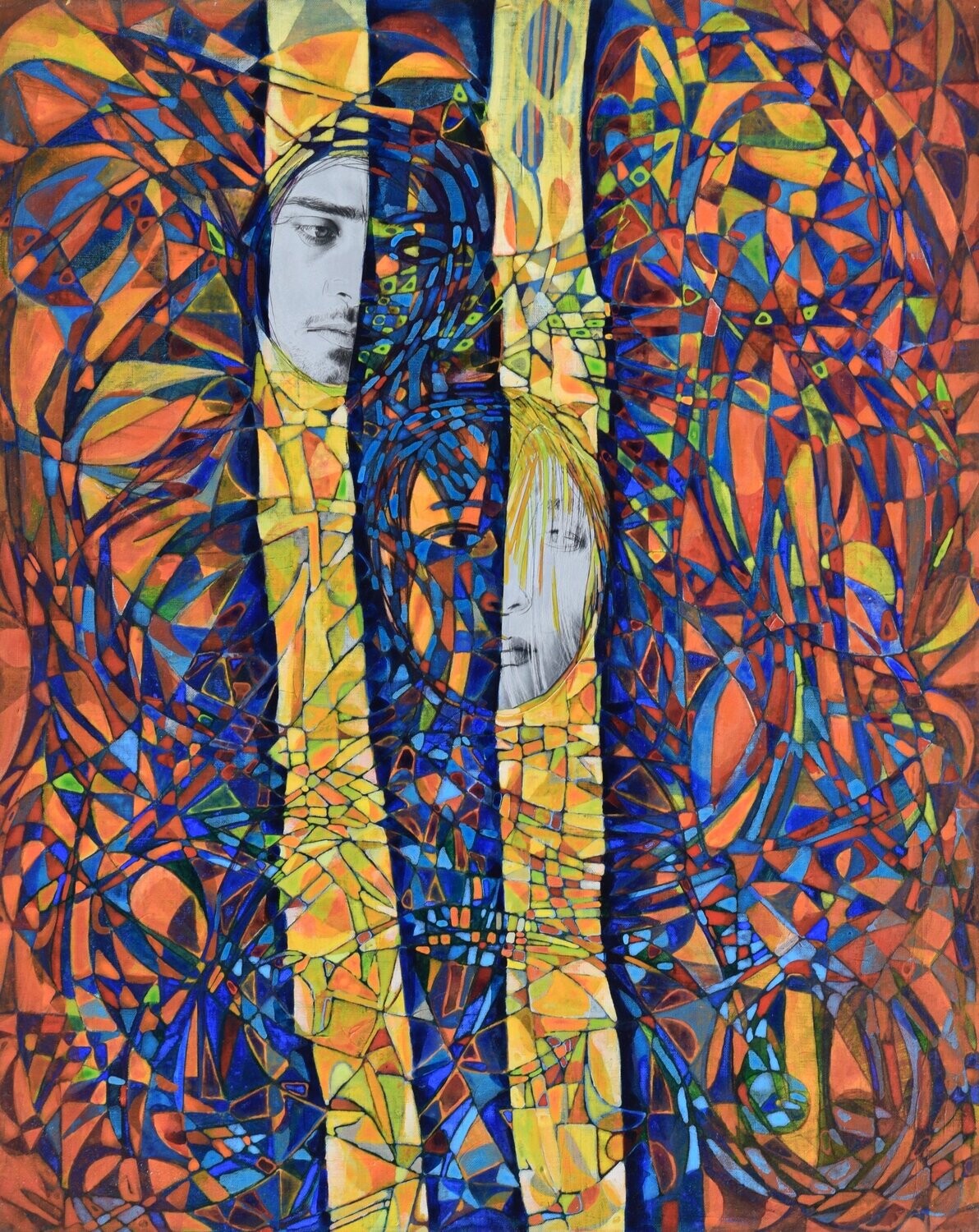 Acrylic / Light as form Abstract Figurative  // Size: ca.. 80 x 100 x 2 cm