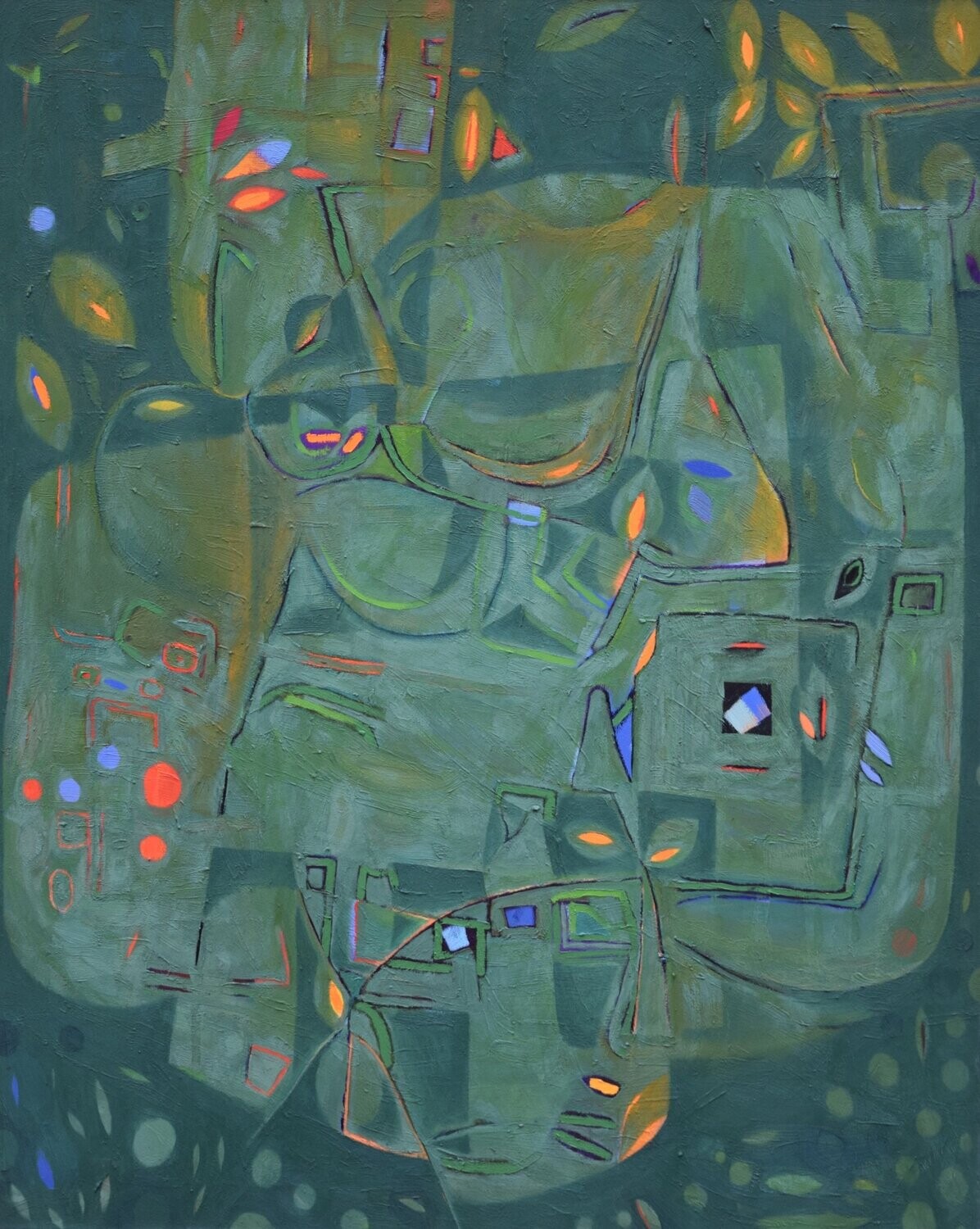 Grun / Oil Painting / Abstract Painting    / / Size: ca.. 80 x 100 x 2 cm