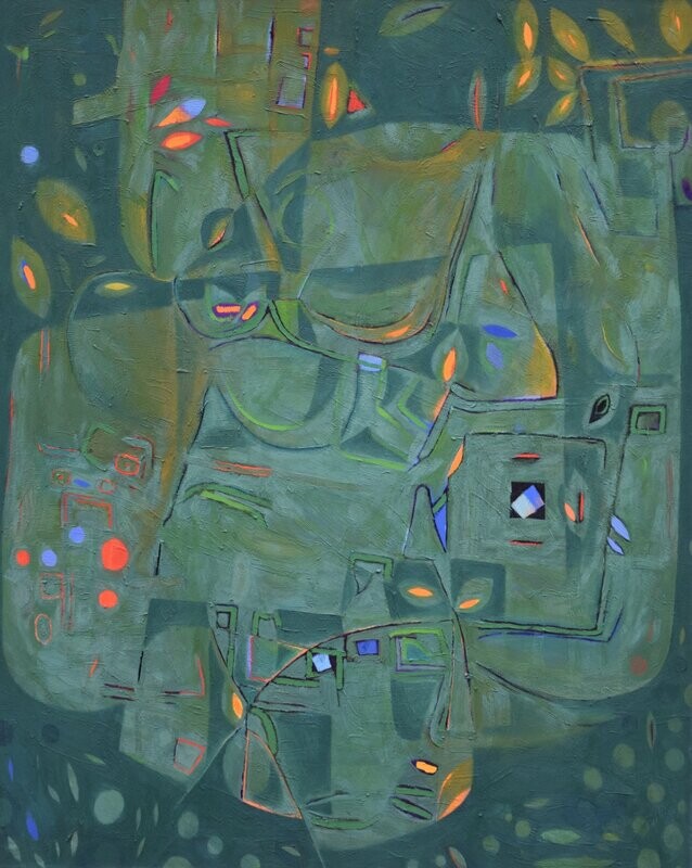 Grun / Oil Painting / Abstract Painting    / / Size: ca.. 80 x 100 x 2 cm