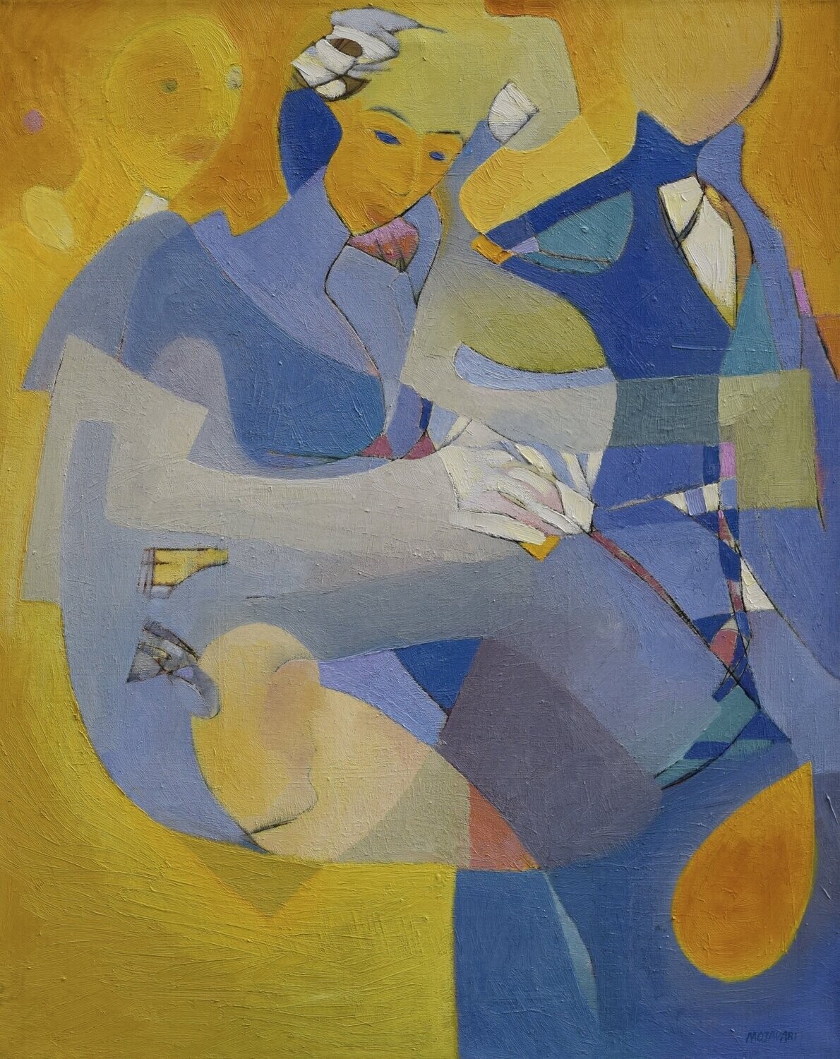 Oil Painting / Light as form Abstract Figurative // Size: ca.. 80 x 100 x 2 cm