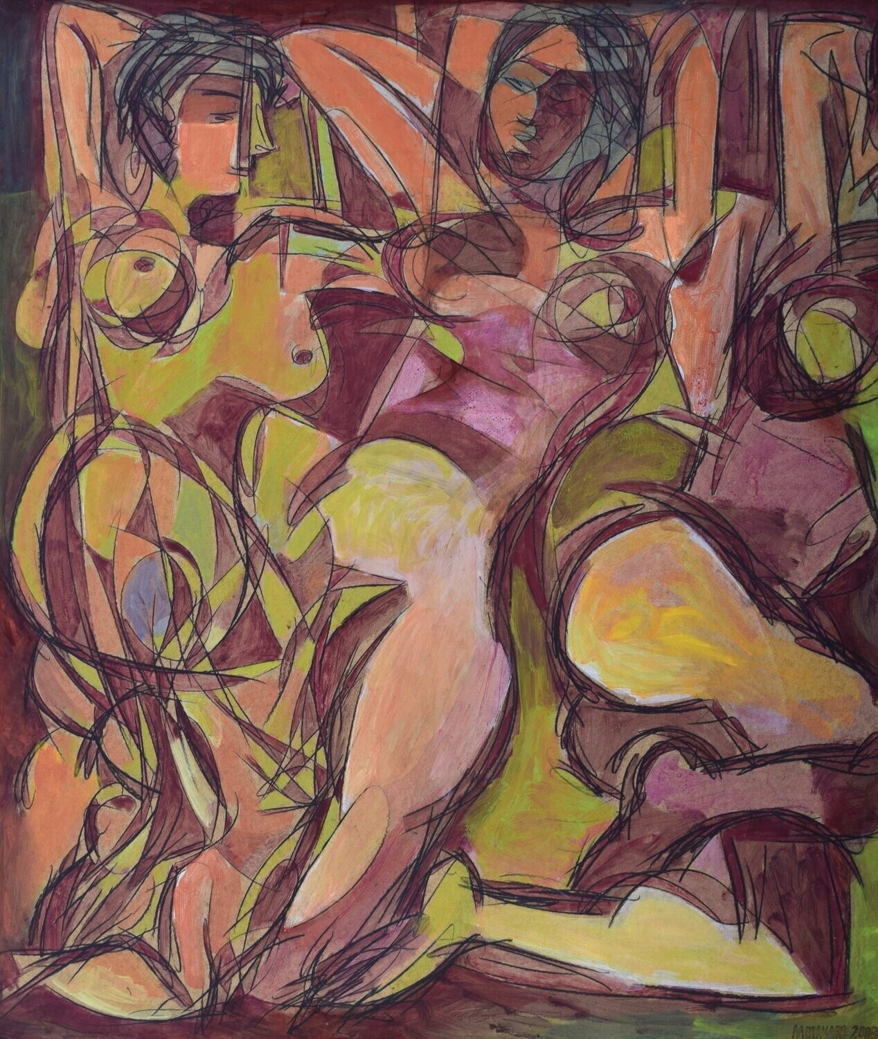 Collage wood & canvas  / Acryilc  on wood on canvas  /  Figurative , Light as Form // Size: ca..120 x 140 x 4 cm