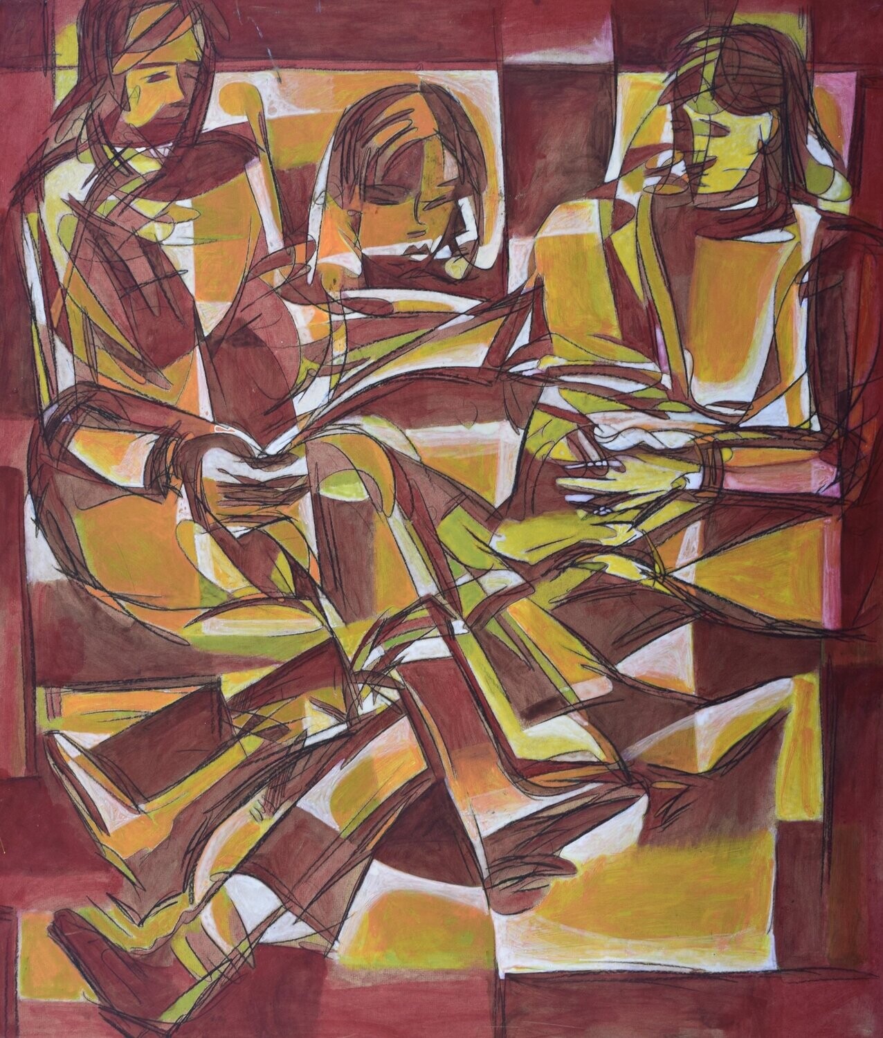 Collage wood & canvas  / Acryilc  on wood on canvas  /  Figurative , Light as Form // Size: ca..120 x 140 x 4 cm