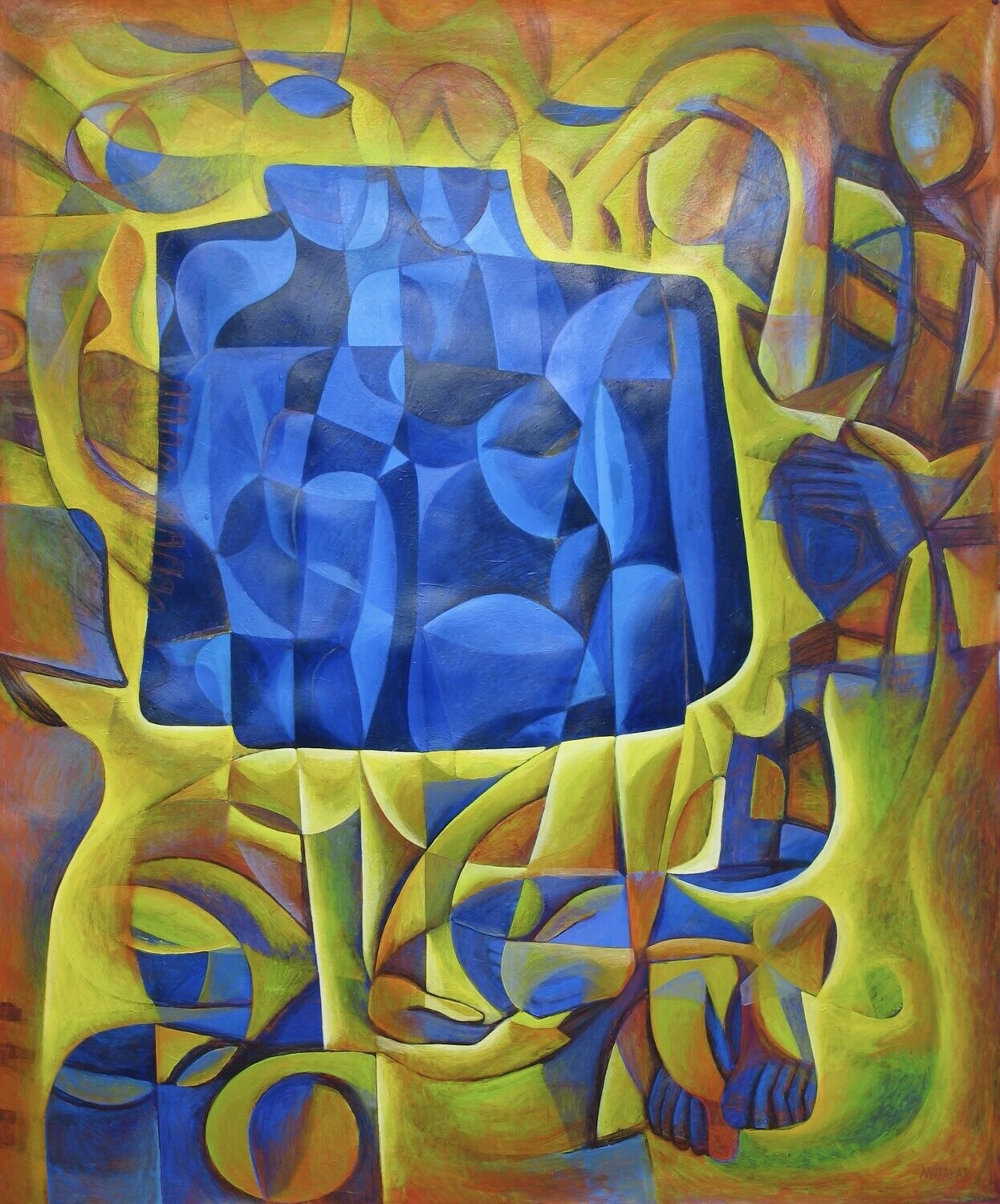 Acryilc  on the canvas. /  Figurative , Light as Form  //Size: ca. 190 x 210 x 4 cm