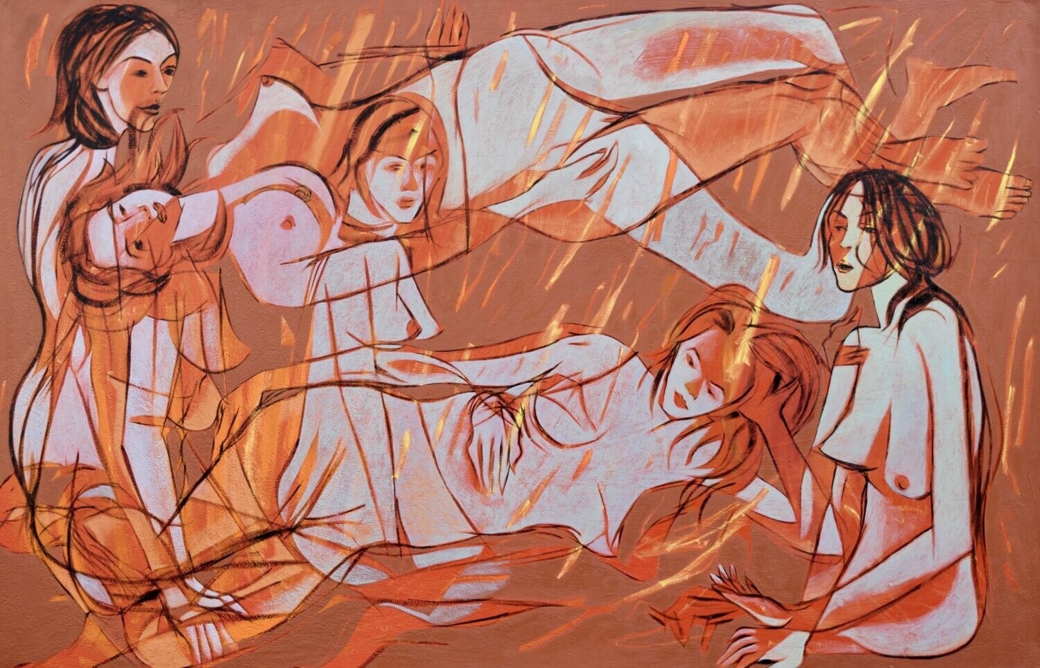 Oil, Chinese perfume  // size : ca. 150 x 200 x 3 cm,