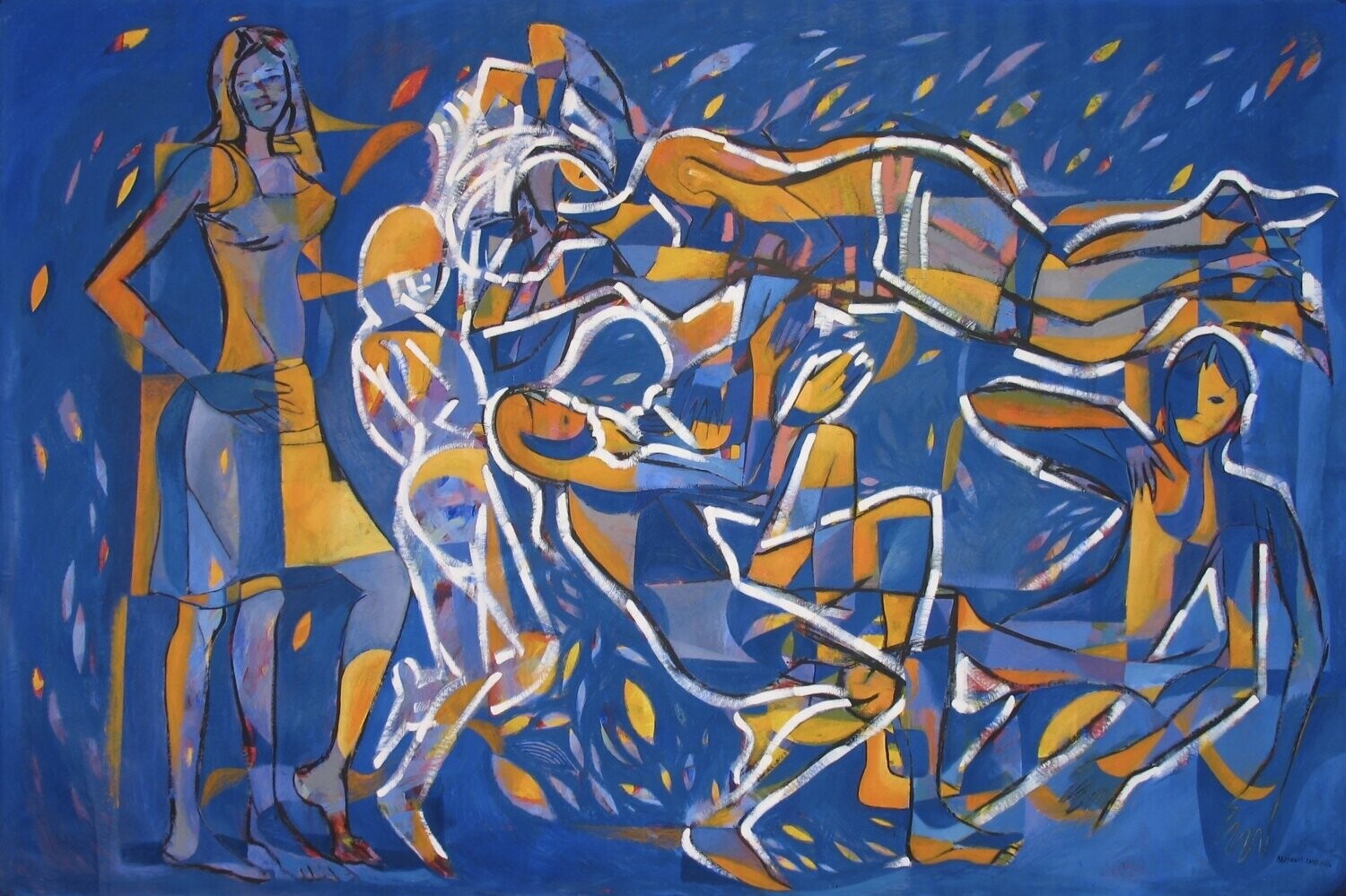 blau  mother and daughter  // size: ca. 210 x 260 cm,