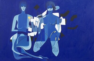 Oil Figuraive , Blau frau // Size : ca. 120 x 200 x 3 cm,