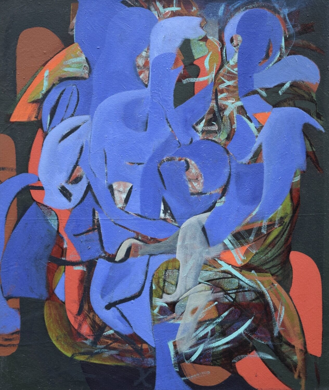Collage, original / print on handmade paper with acrylic on canvas / original signature of the artist on the back of the work  // Size : ca. 47 x 61 x 4 cm