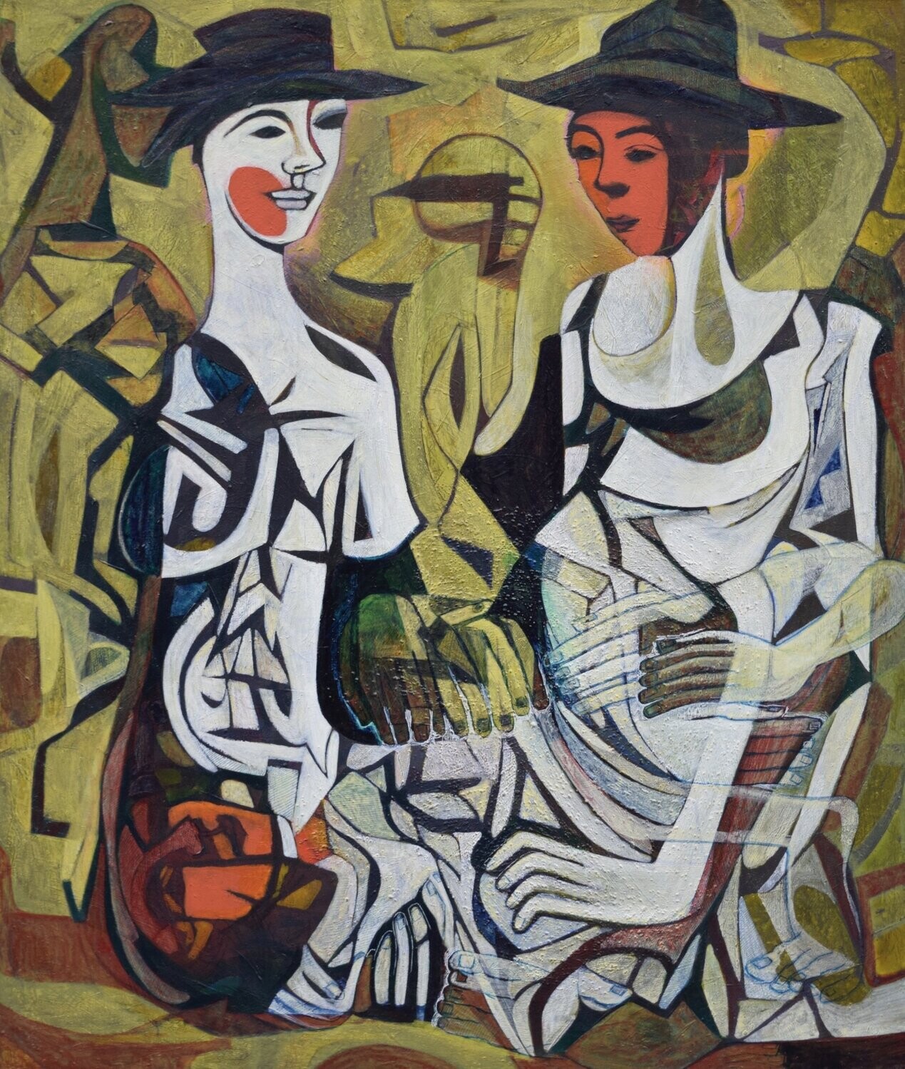 Collage  Clothes,  Acrylic Painting / Light as form Abstract Figurative Painting  // Size: ca.. 80 x 100 x 2 cm