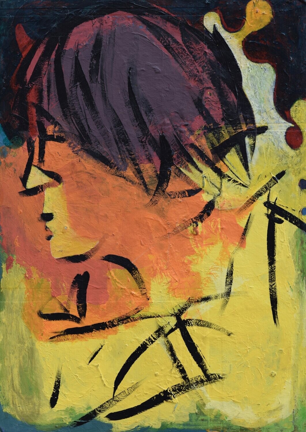 Acrylic on paper and their collage on canvas with wooden frame // Size: ca..30 x 40 x 4 cm
