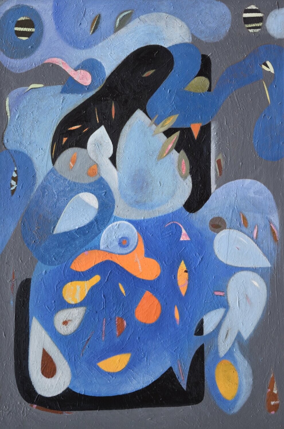 Blau  Oil  on canvas  with wooden frame// Size: ca.. 70 x 120 x 2 cm