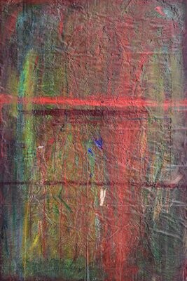 collaged Paper on the canvas. Pigment & Acryilc , - , // Size: ca.. 100 x 120 x 4 cm