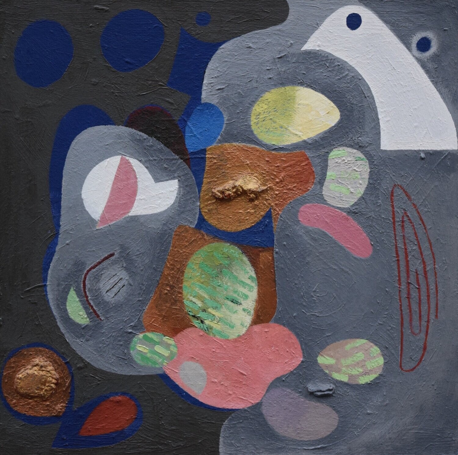 Oil  on canvas with wooden frame  //Size: ca. 40 x 40 x 4 cm,